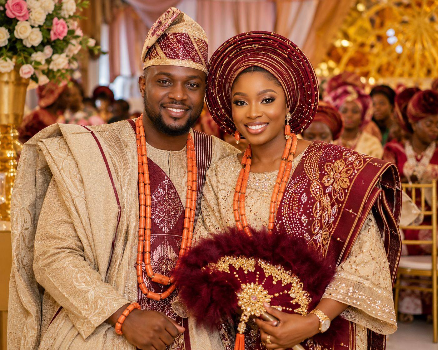 yoruba engagement dress for couples A ceremony (Ìdáná) where the groom's family formally presents gifts to the bride's family. Elders bless the union, symbolizing ancestral approval and communal harmony,a timeless rite rooted in Yoruba heritage ZQUUVOU Maxi Dresses for Color:Flora Meadow Light Blue Offer+GolfLovers25 Purple A rich royal blue