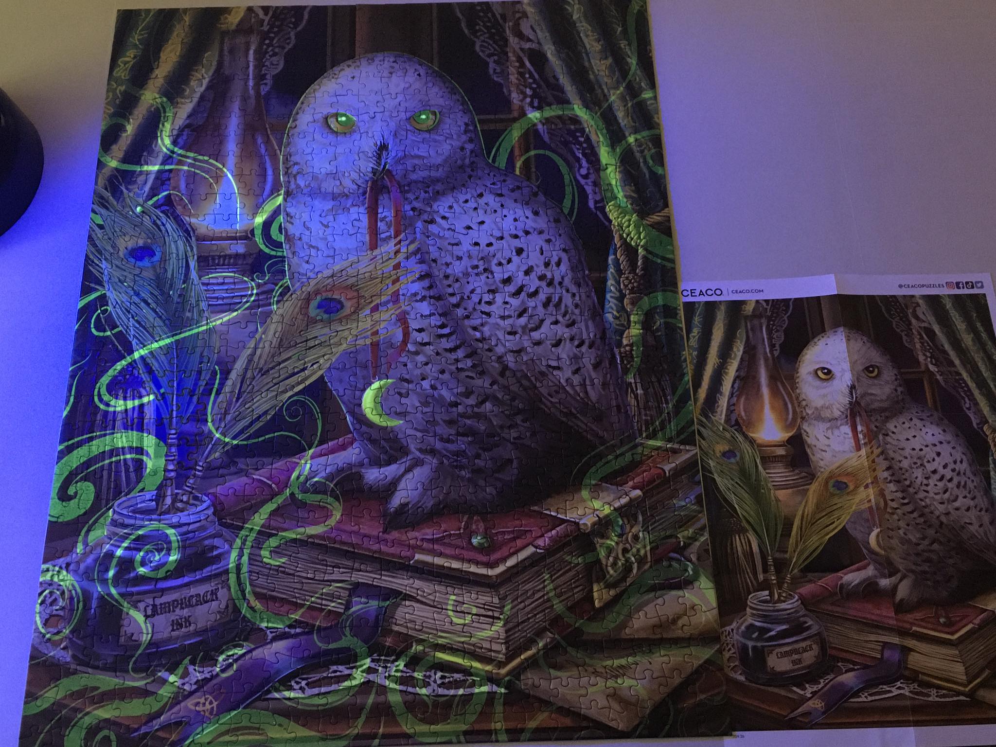 Glow in the dark wolf 750 piece puzzle fun
