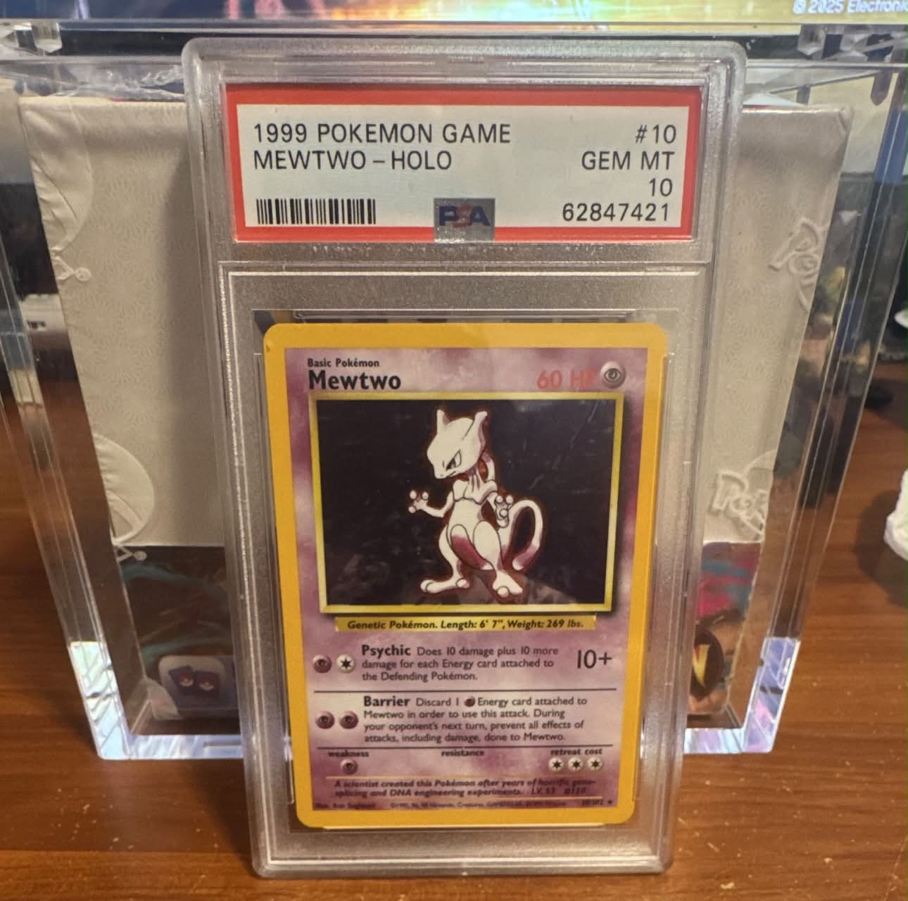 mewtwo holographic card 1999 Pokemon - (10/102) - Base Set mewtwo holographic pokemon card RECORD