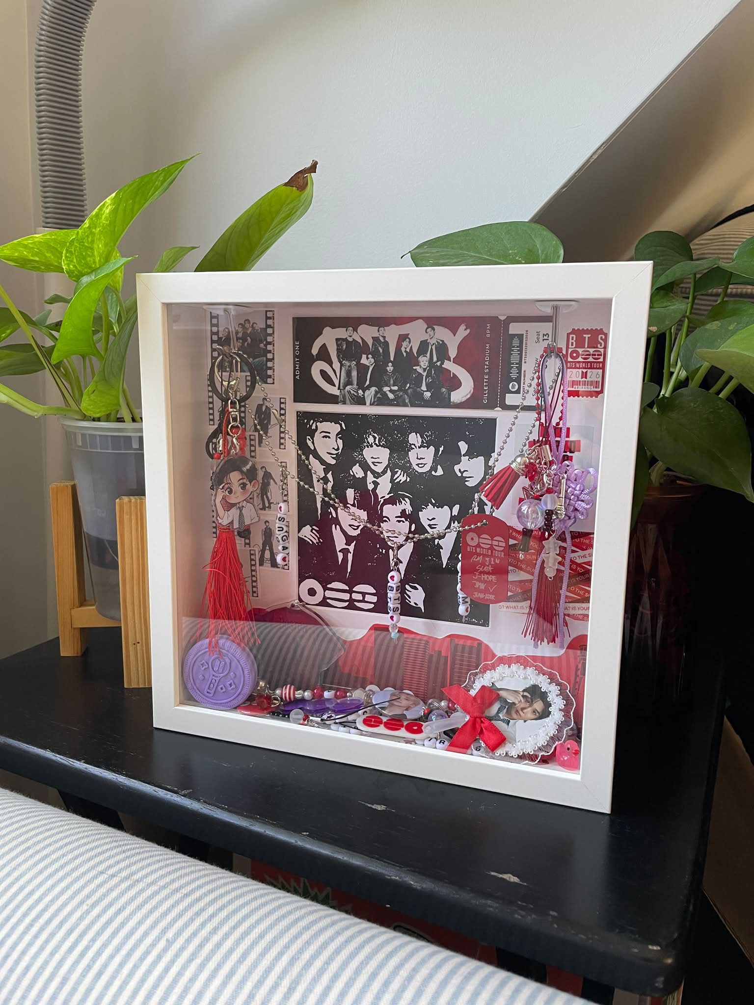 BTS Foxborough concert freebie shadow box display
