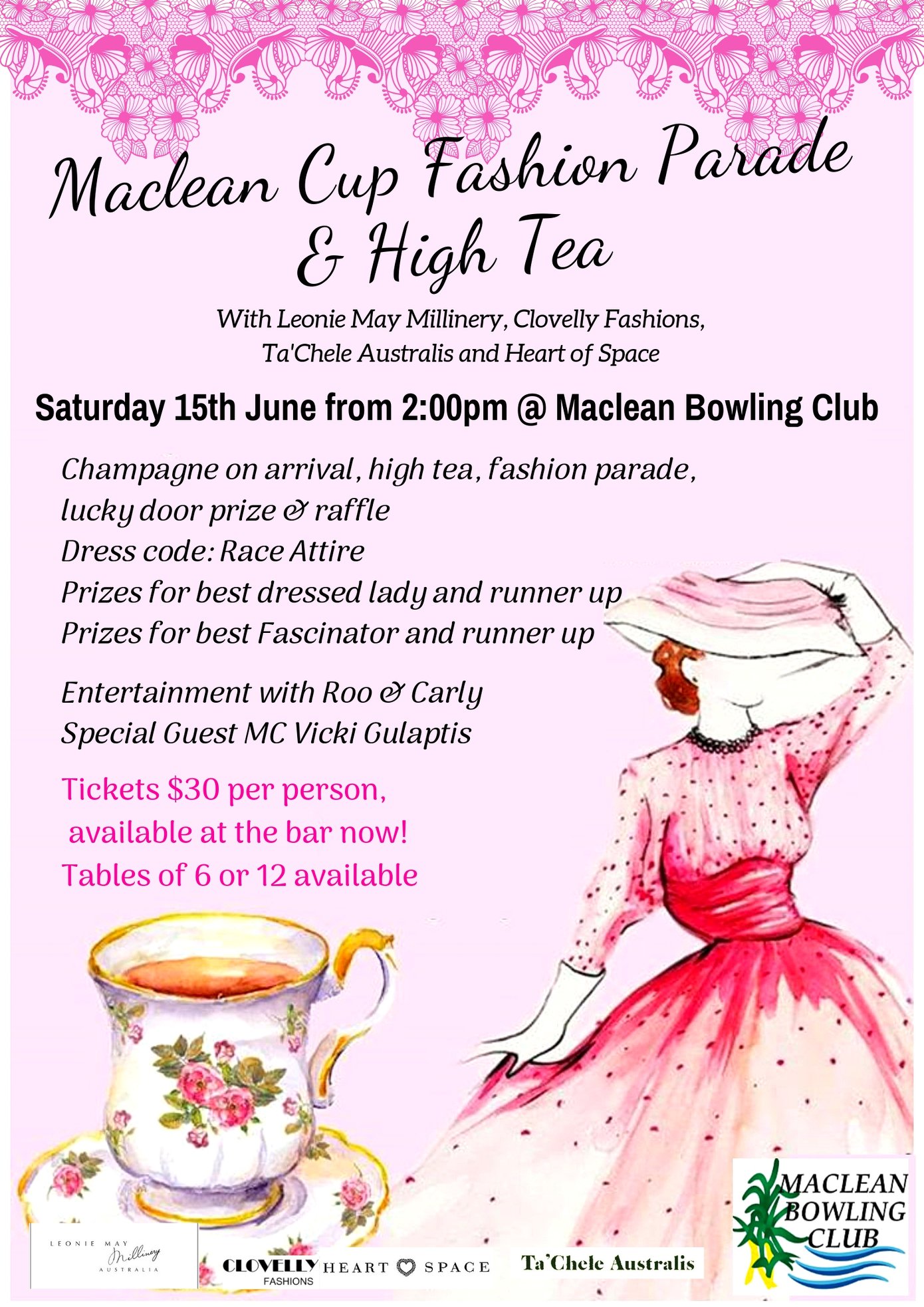Maclean Bowling Club - Tickets are still available for our high tea ...