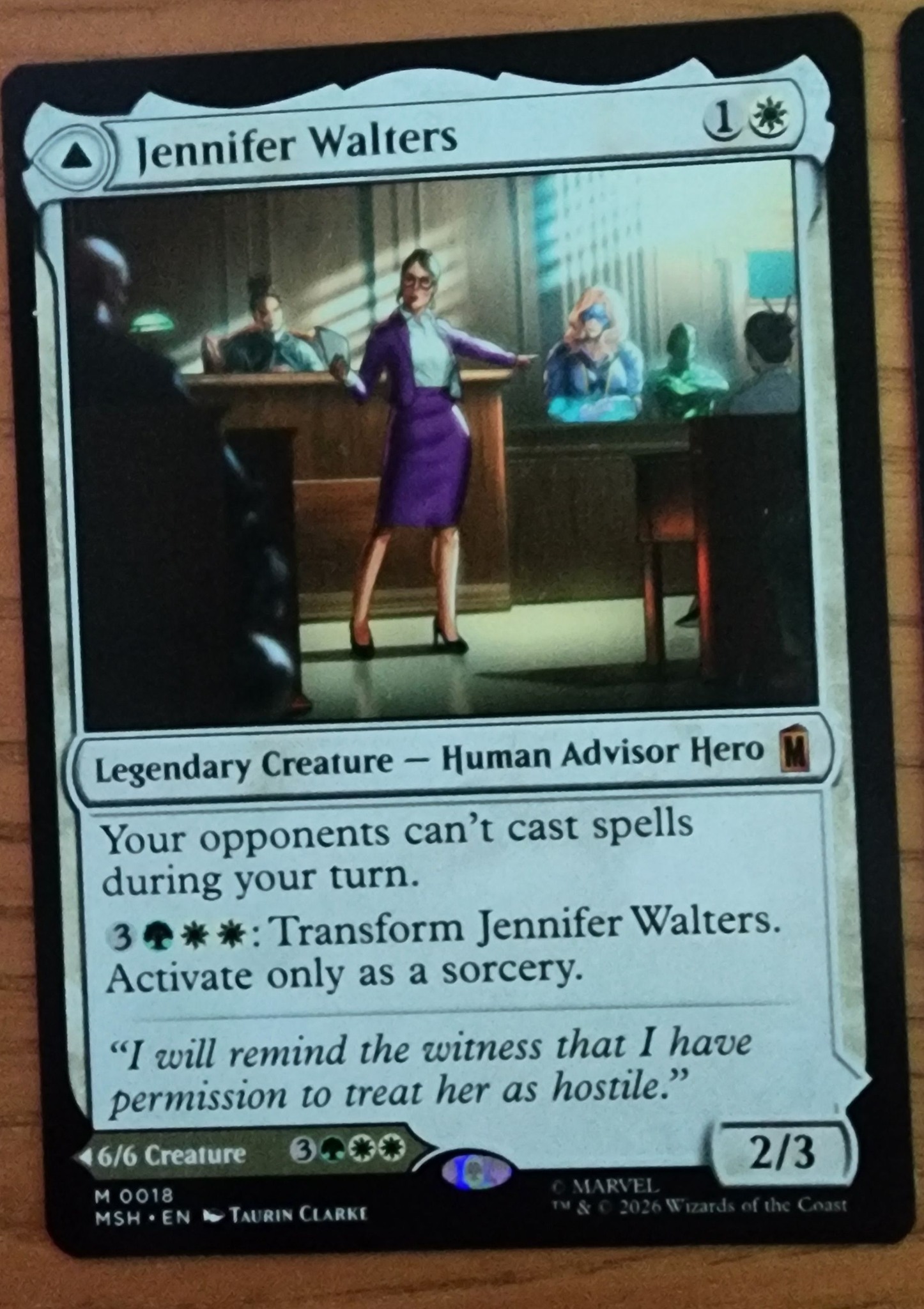 Pulled Jennifer Walters from a Magic: The Gathering pack