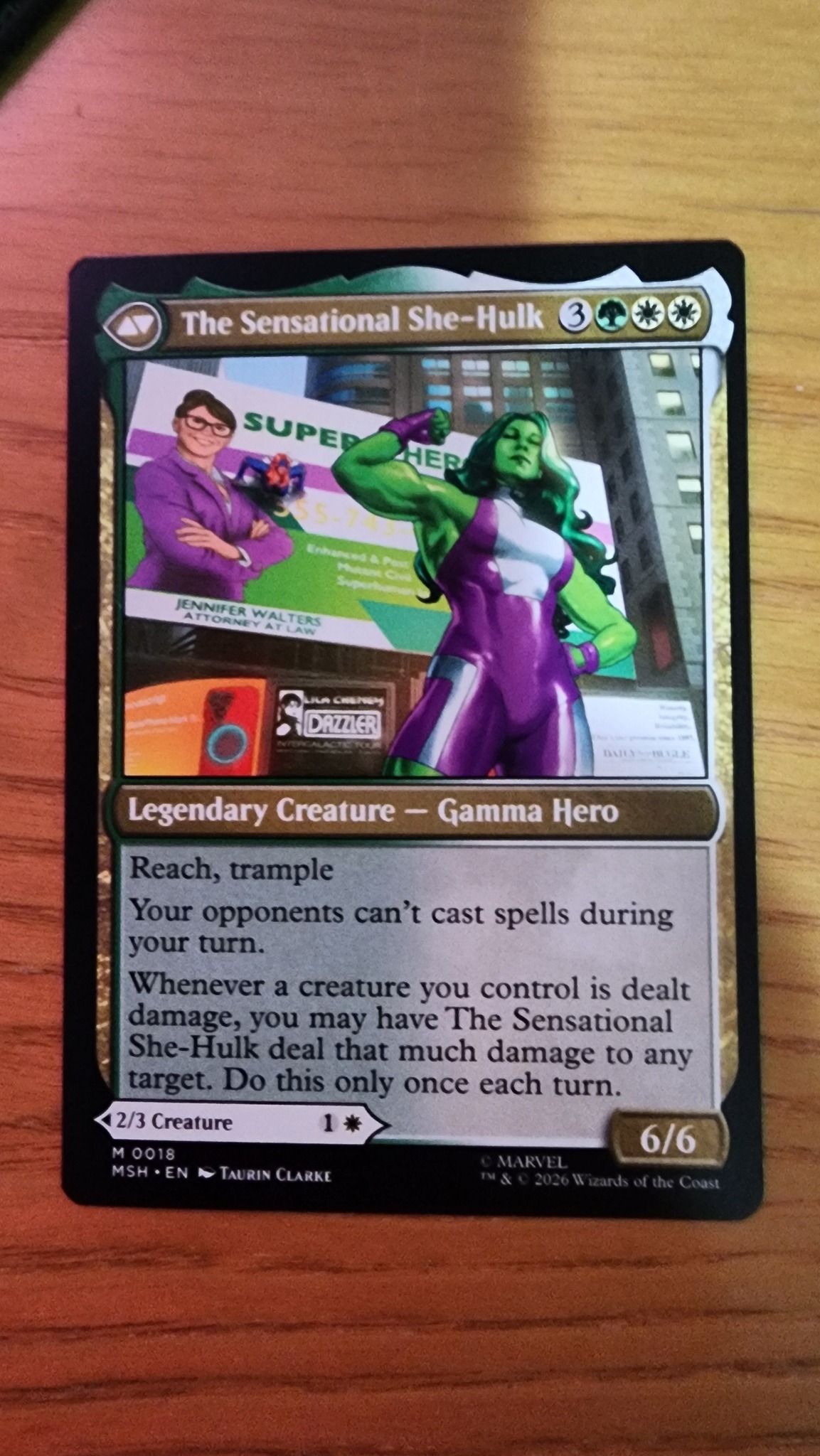Pulled Jennifer Walters from a Magic: The Gathering pack