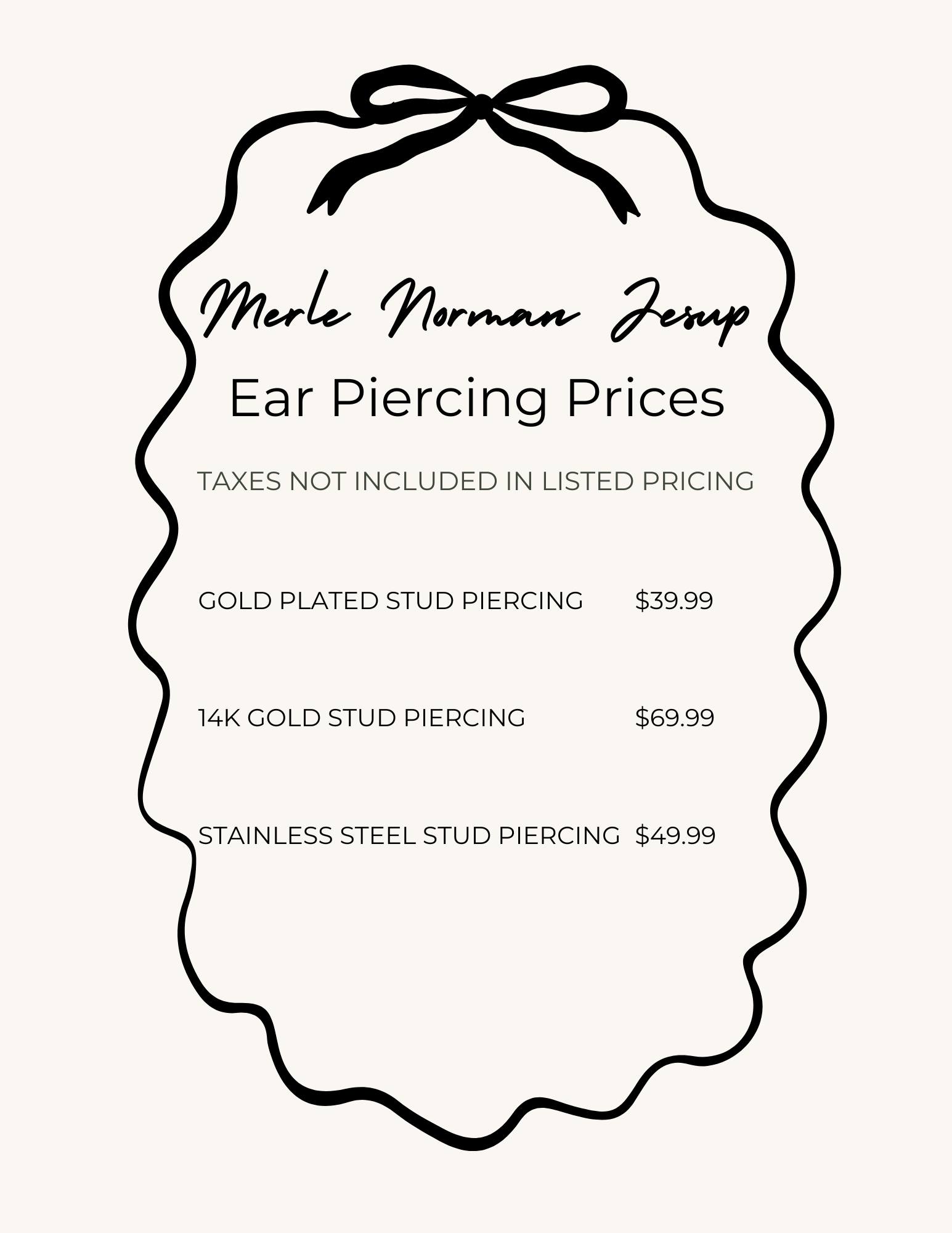 Updated Ear Piercing Prices Due... - Merle Norman Jesup | Facebook