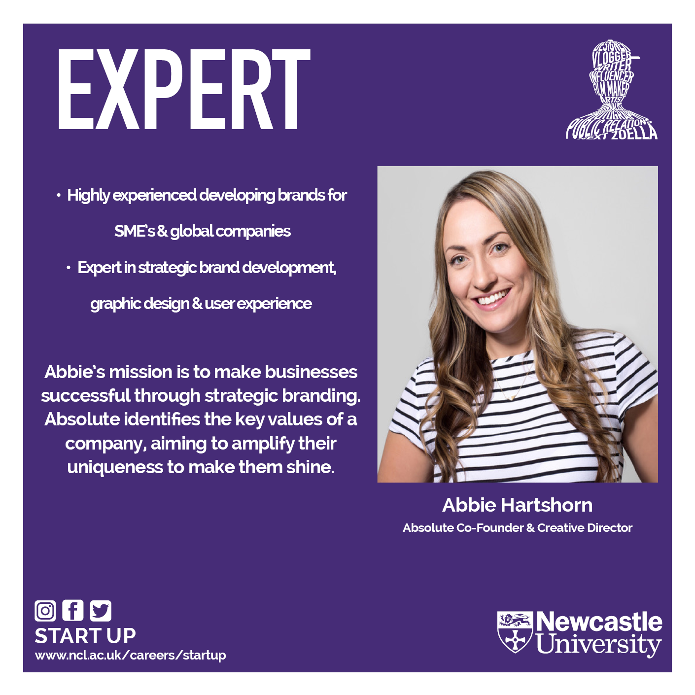 Start Up Bootcamp Meet The Expert Abbie Hartshorn Is Our Expert In Strategic Brand Development For The Weekend As Co Founder Of Absolute Marketing It Is Their Mission To Identify