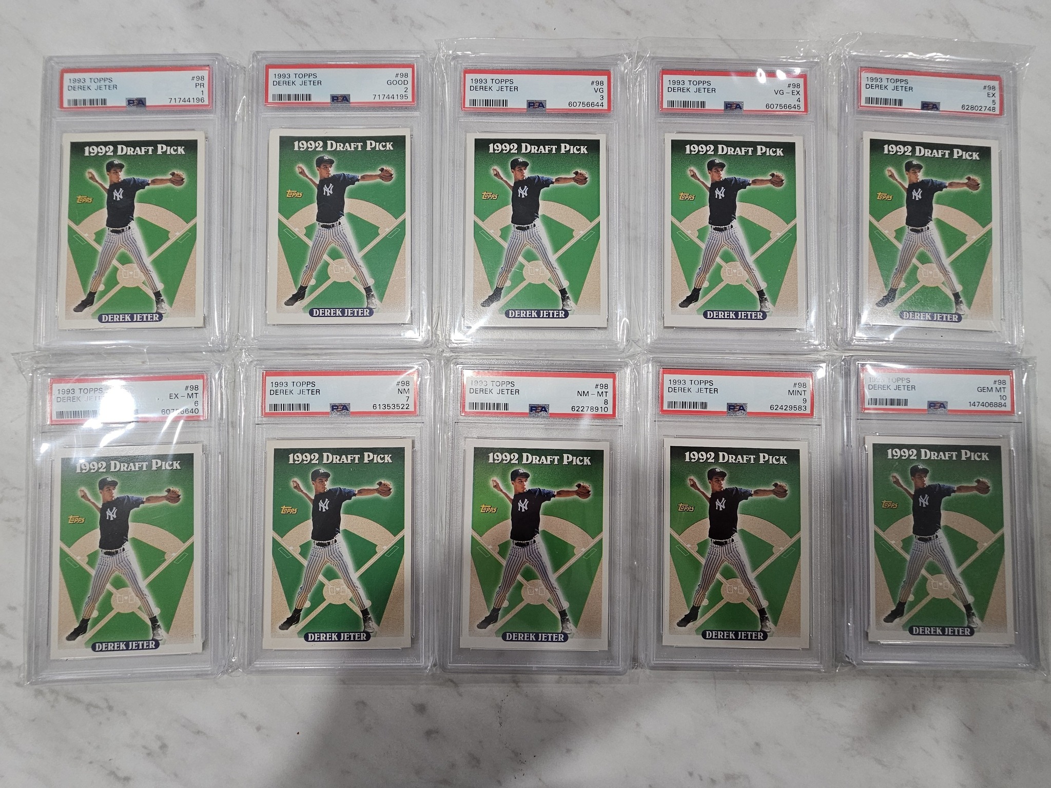 Derek Jeter 1992 Draft Pick PSA 10 card for sale