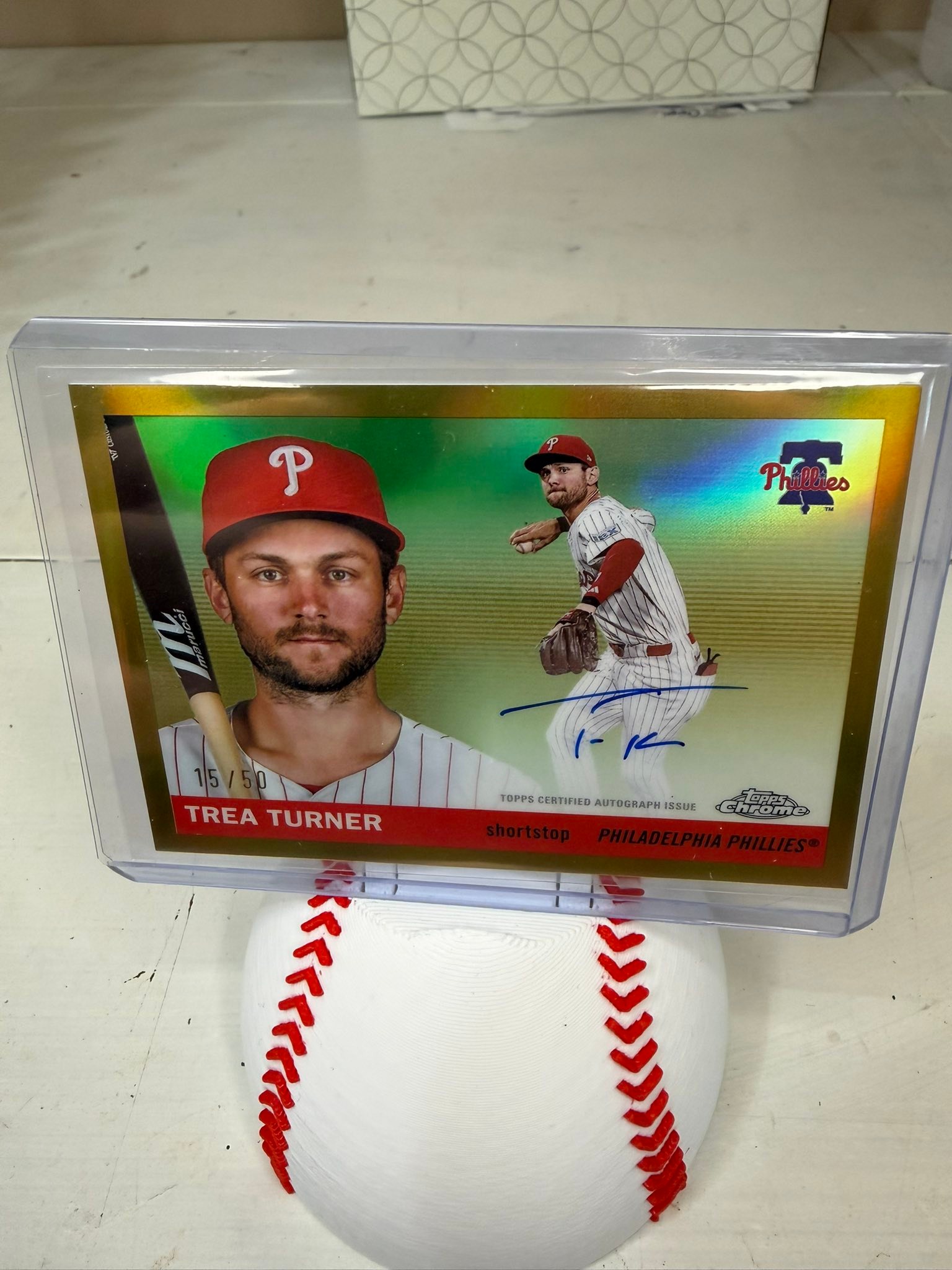 Trea Turner autographed baseball card auction