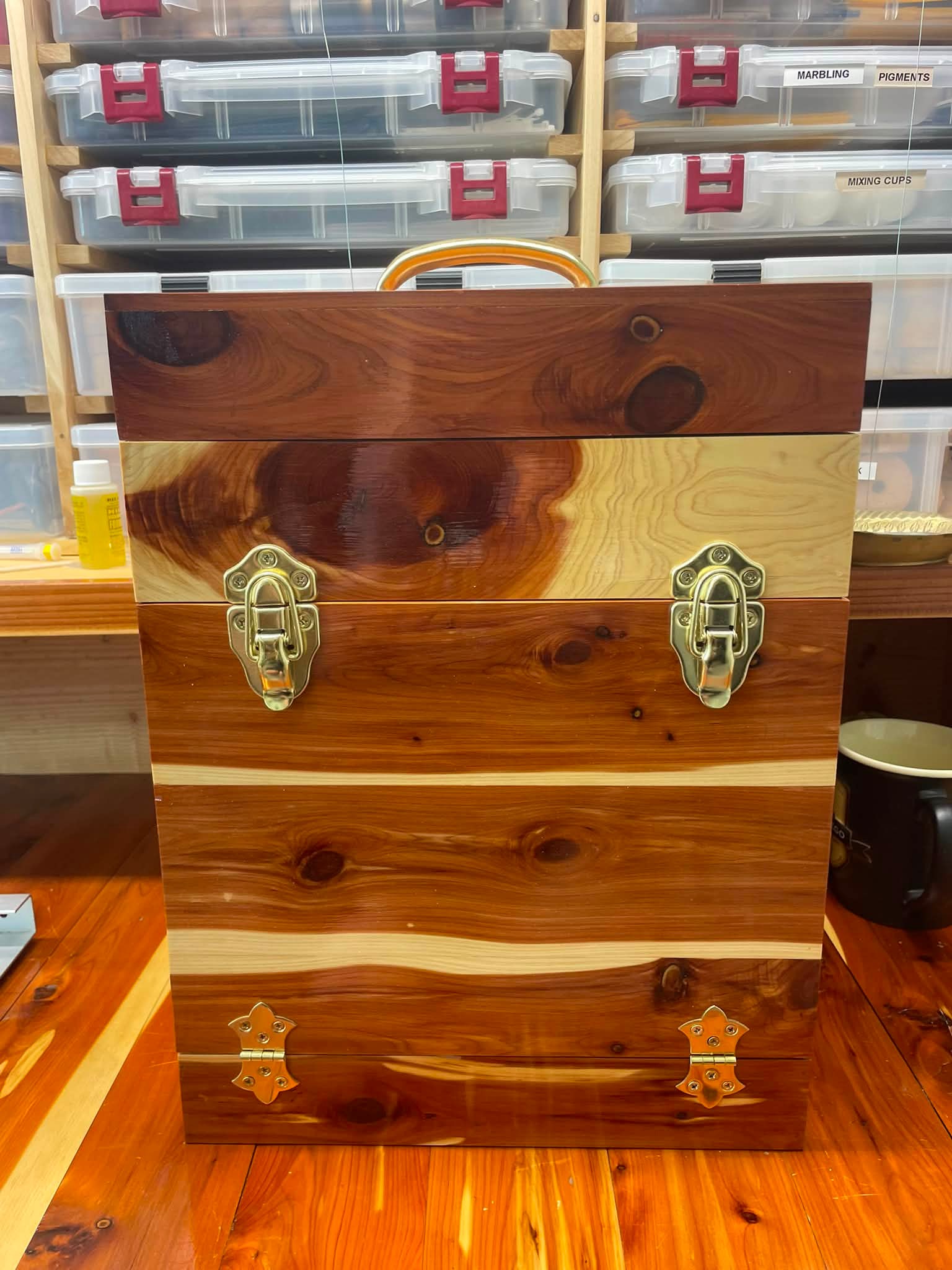 cedar fishing boxes Handmade Wooden Fly Box This great looking combo unit Flybox Custom Fly Fishing Box