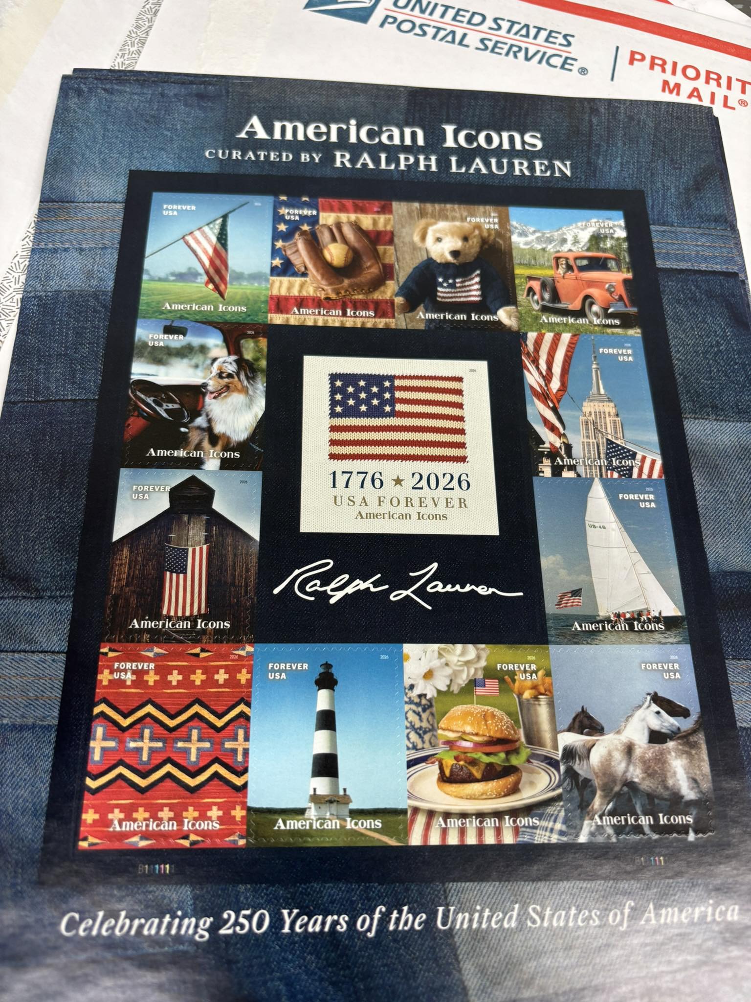 Ralph Lauren curated American Icons postal stamps