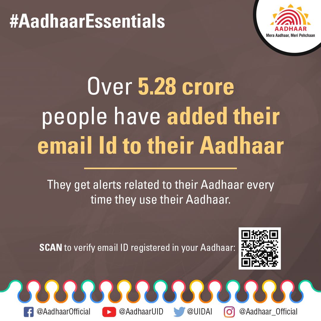 Aadhaar - #AadhaarEssentials To add or update email ID in your Aadhaar ...