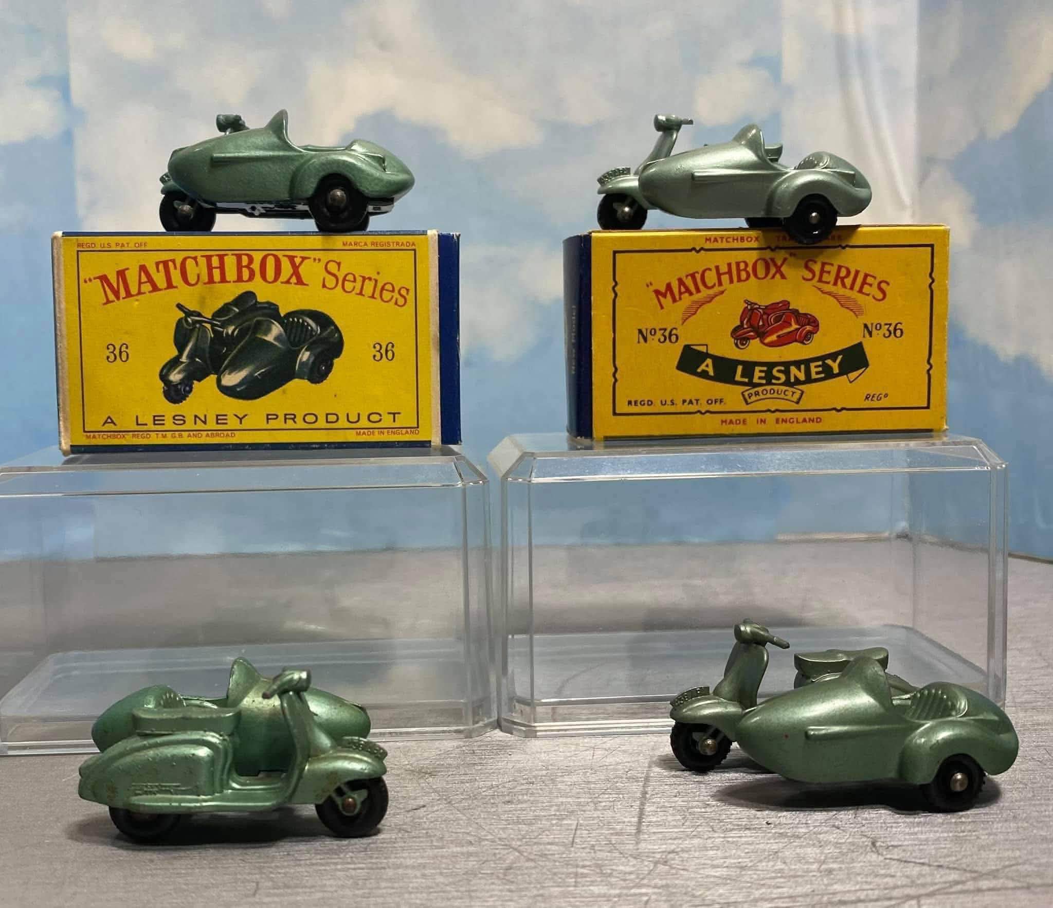 Lesney / Matchbox #36 1961 Lambretta with Sidecar