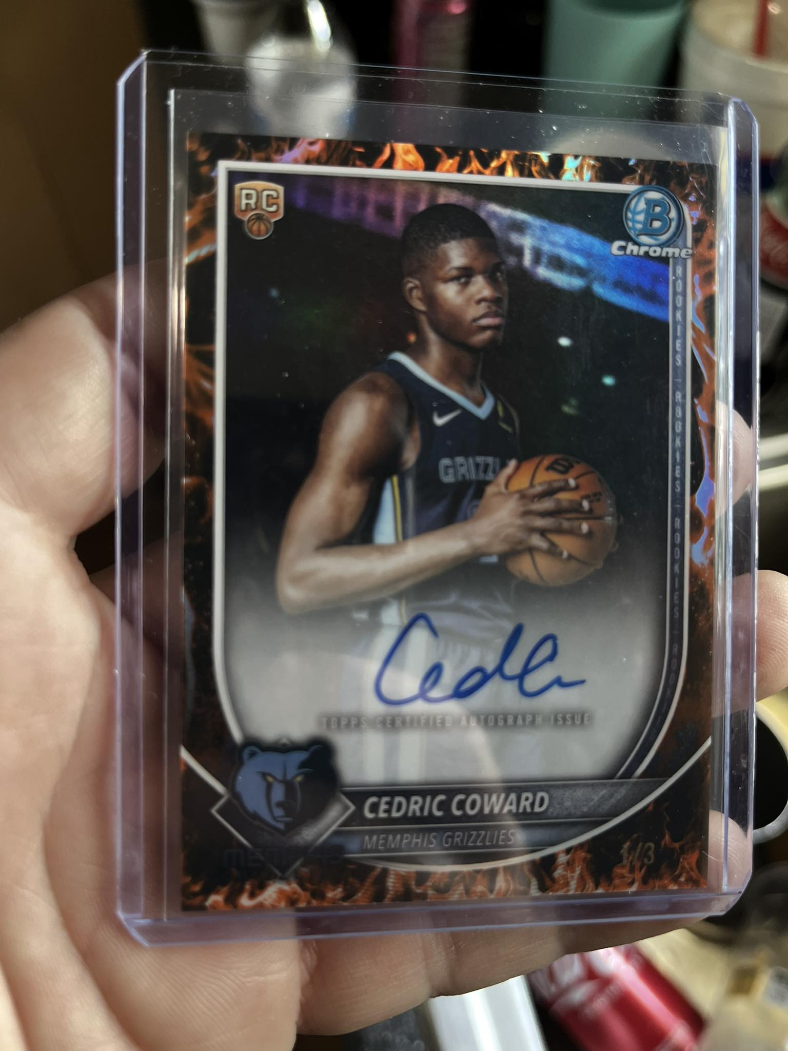 What is the value of a Cedric Coward autographed sports card?