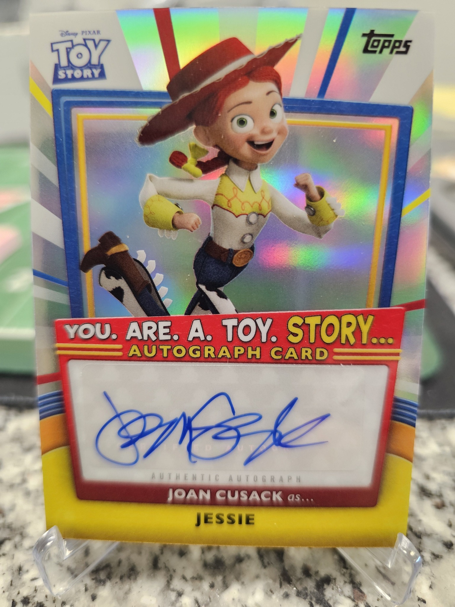 Joan Cusack autograph card on Disney Pixar Toy Story card