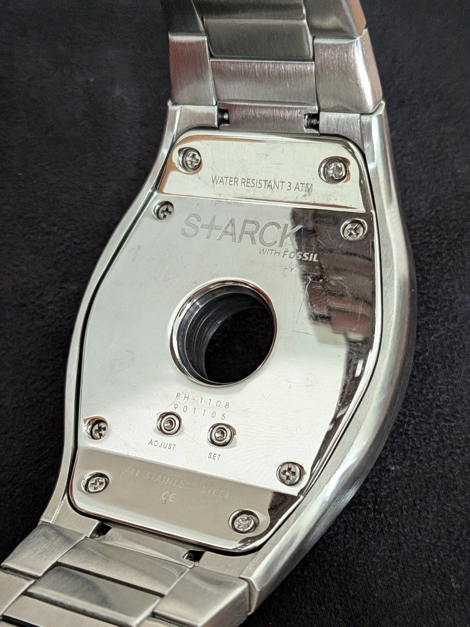 美國Fossil x Philippe Starck PH-1108 O Ring Y2K 前衛極簡設計師款古 