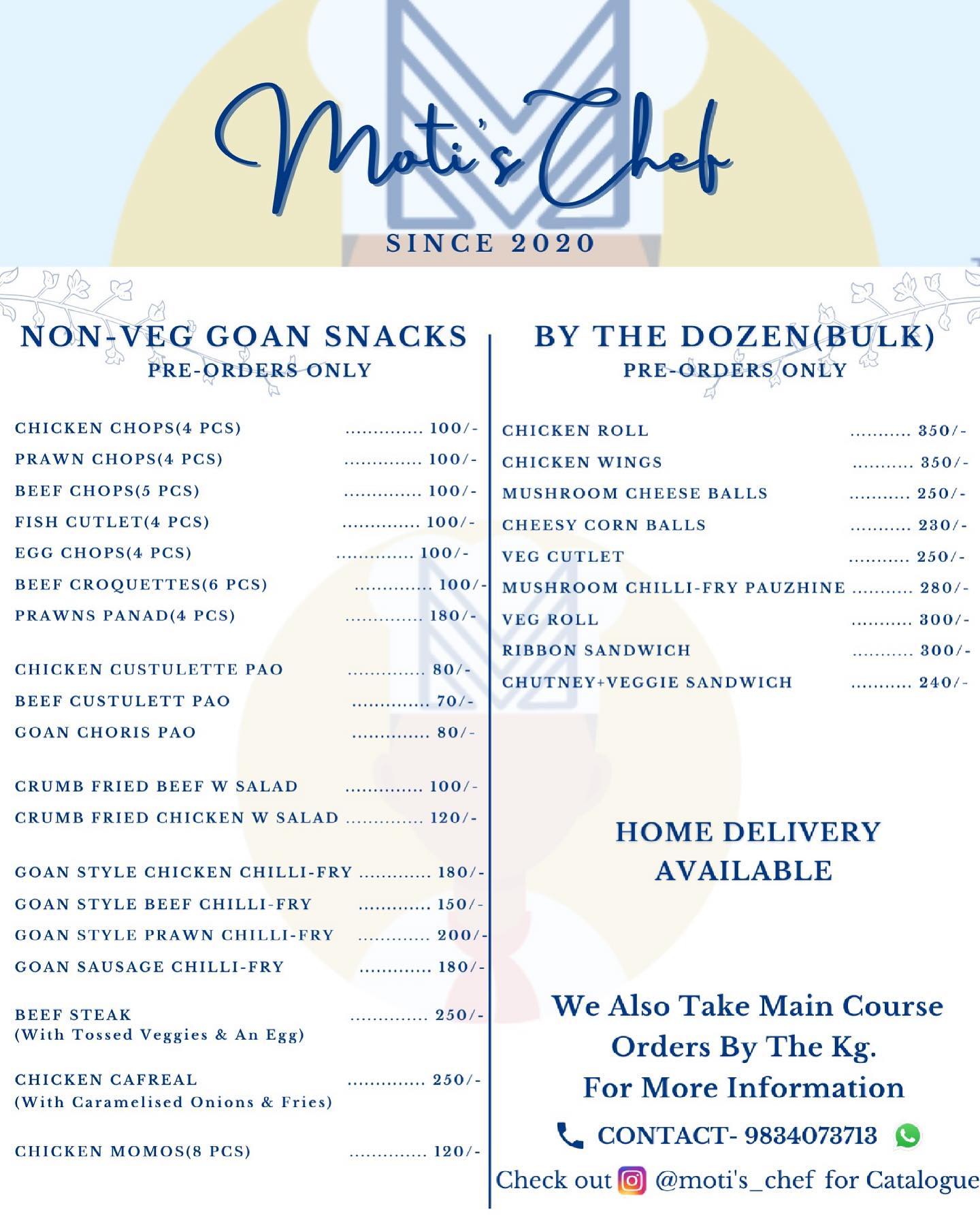 Moti's Chef - New menu is out now! With all new exciting... | Facebook