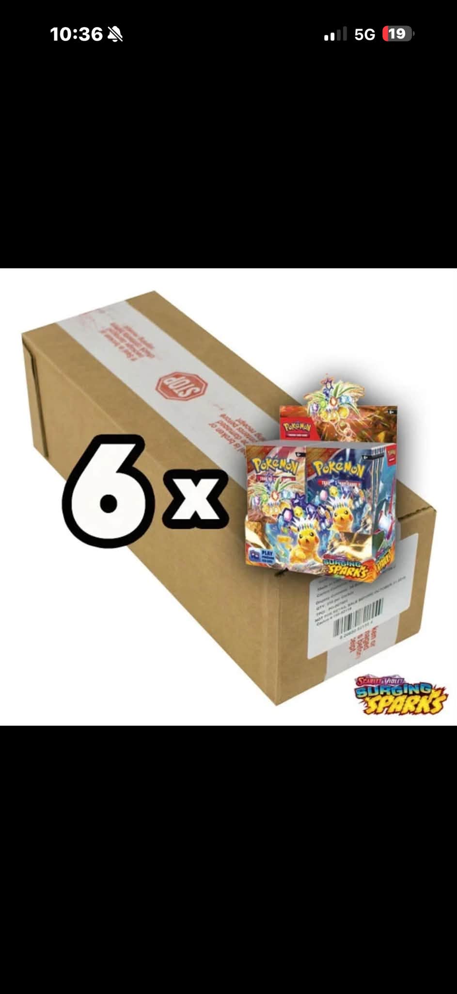 surging sparks sealed booster box case Pokemon Scarlet & Violet:  Columbia Sports Cards Includes 6 Booster BoxesTerawatts of electricity crash down from the sky in a tropical paradise Pokemon SV SURGING SPARKS Sealed