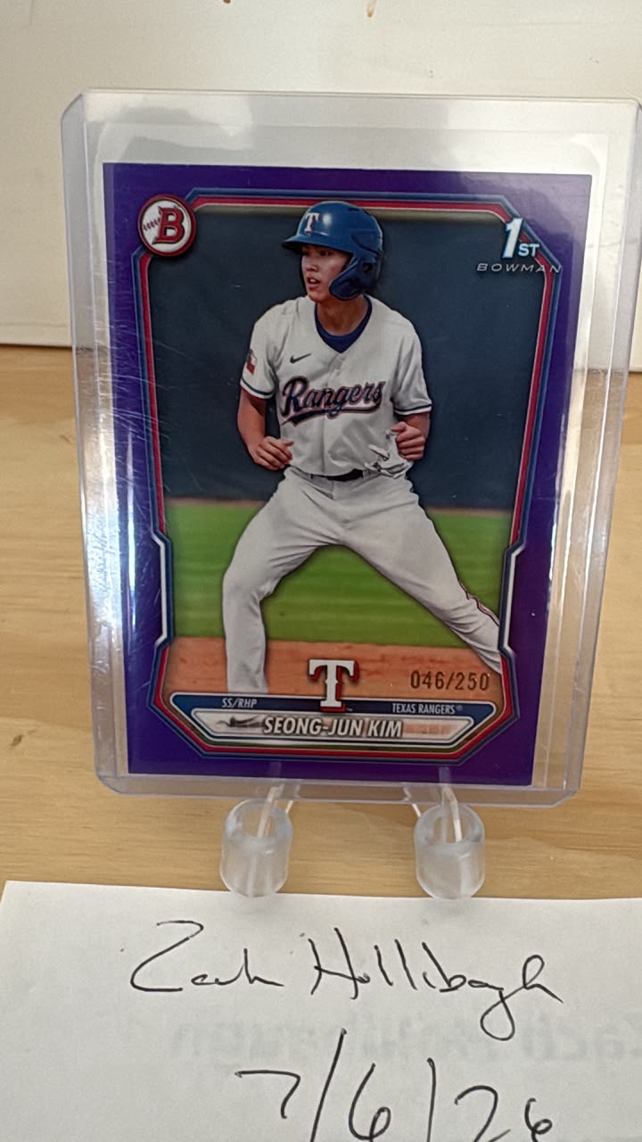 Leaf Flash Sam Huff Texas Rangers Prismatic Green Pre-Prod Proof 1