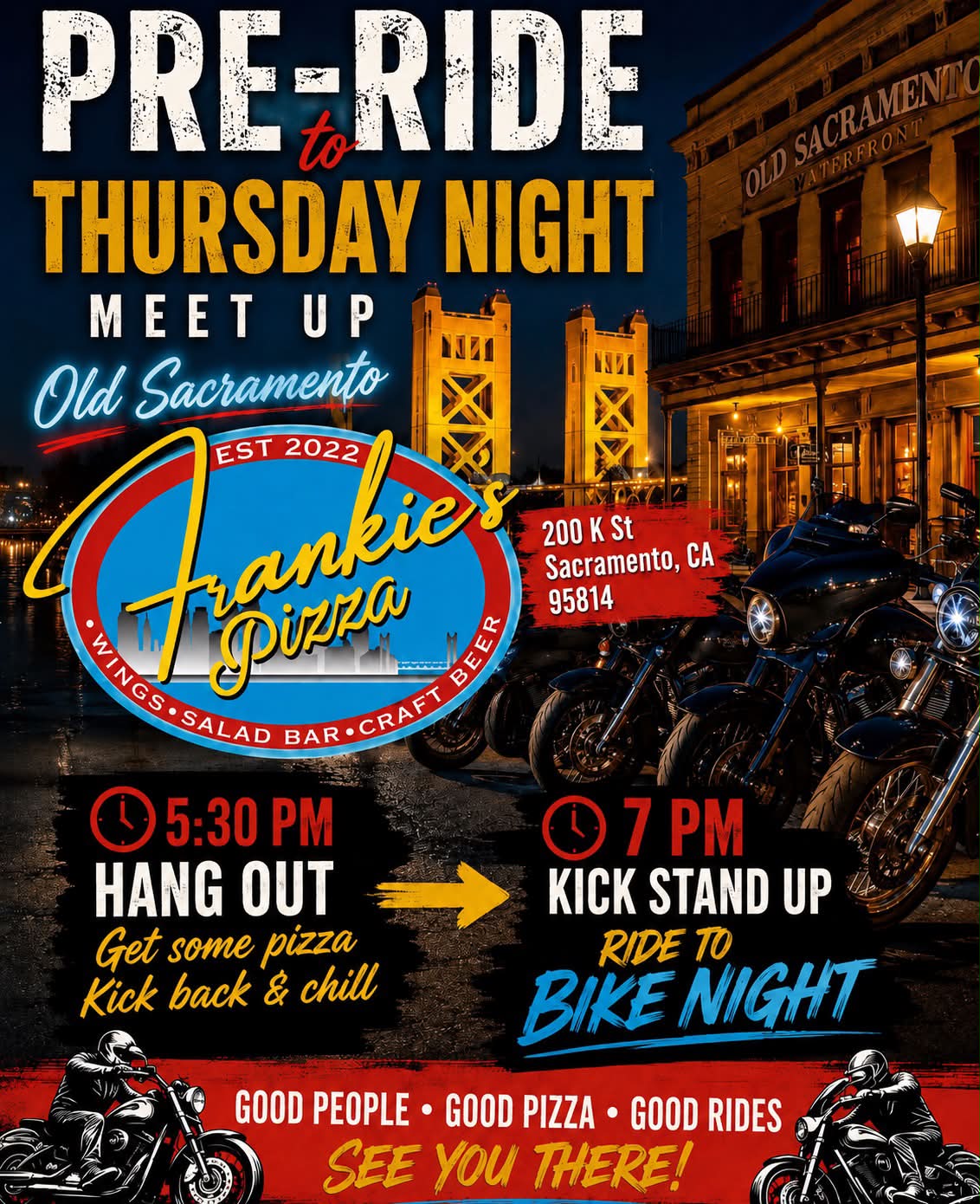 Thursday bike night meeting and ride | Sacramento, CA