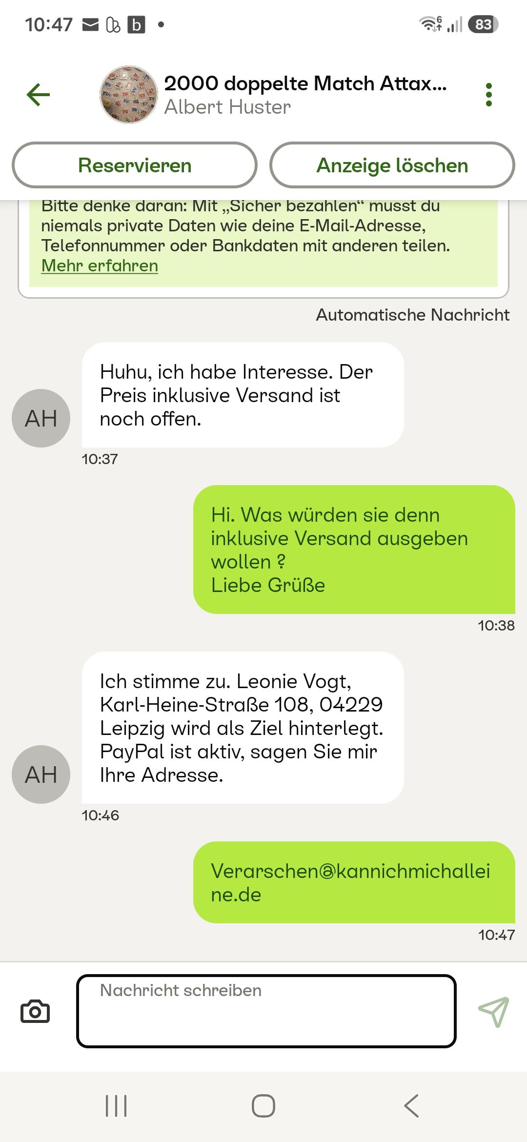 Haha.. ich nun auch