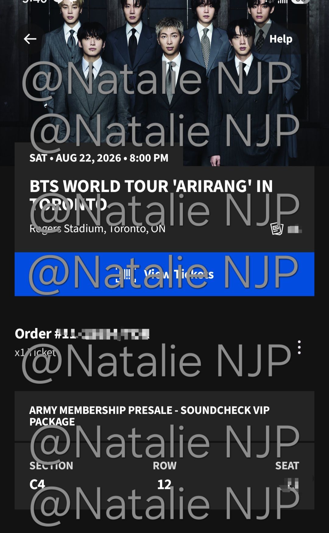 BTS ARIRANG 4/12 VIP サウンドチェックパス&トレカ BTS ARIRANG 4/12