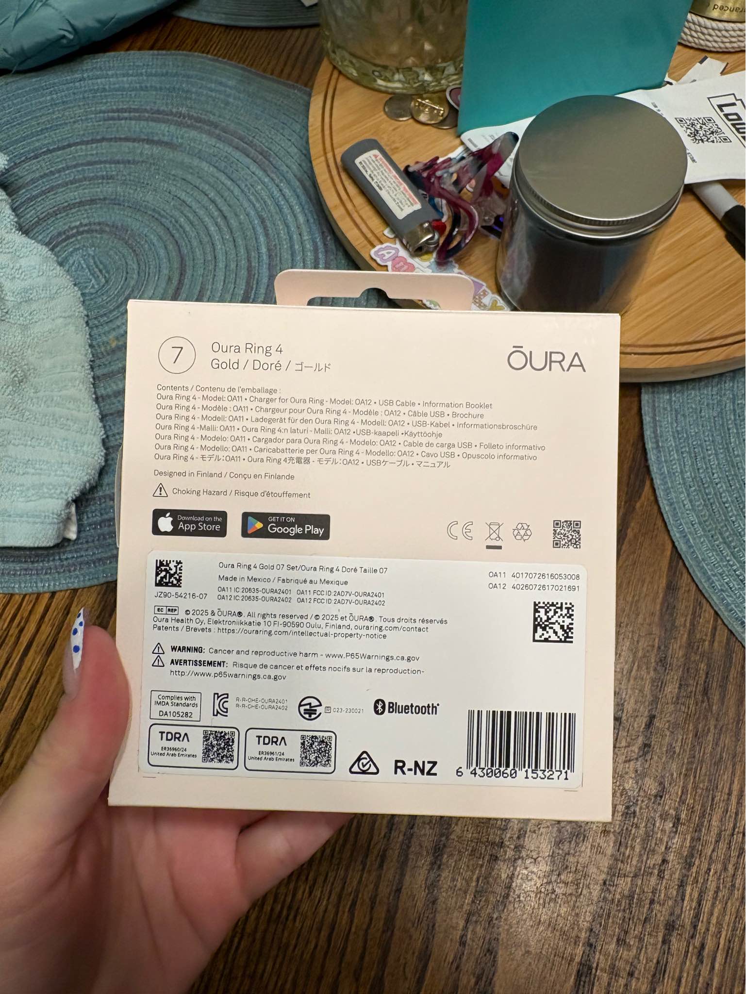 Brand new unopened oura ring 4 size 7!! Was sent a new one!!