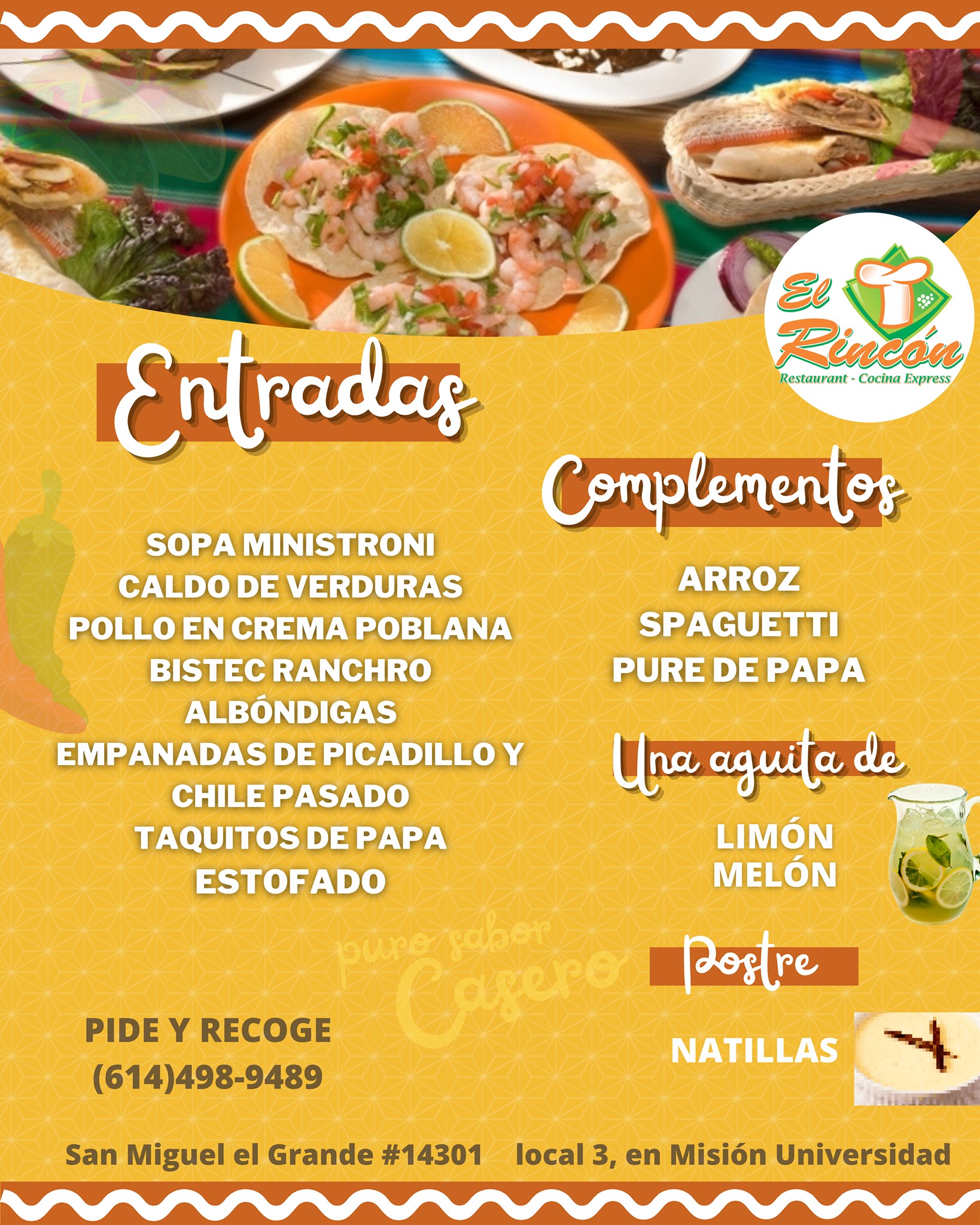 El Rincón - TE COMPARTIMOS NUESTRO MENÚ! Para que pruebes... | Facebook