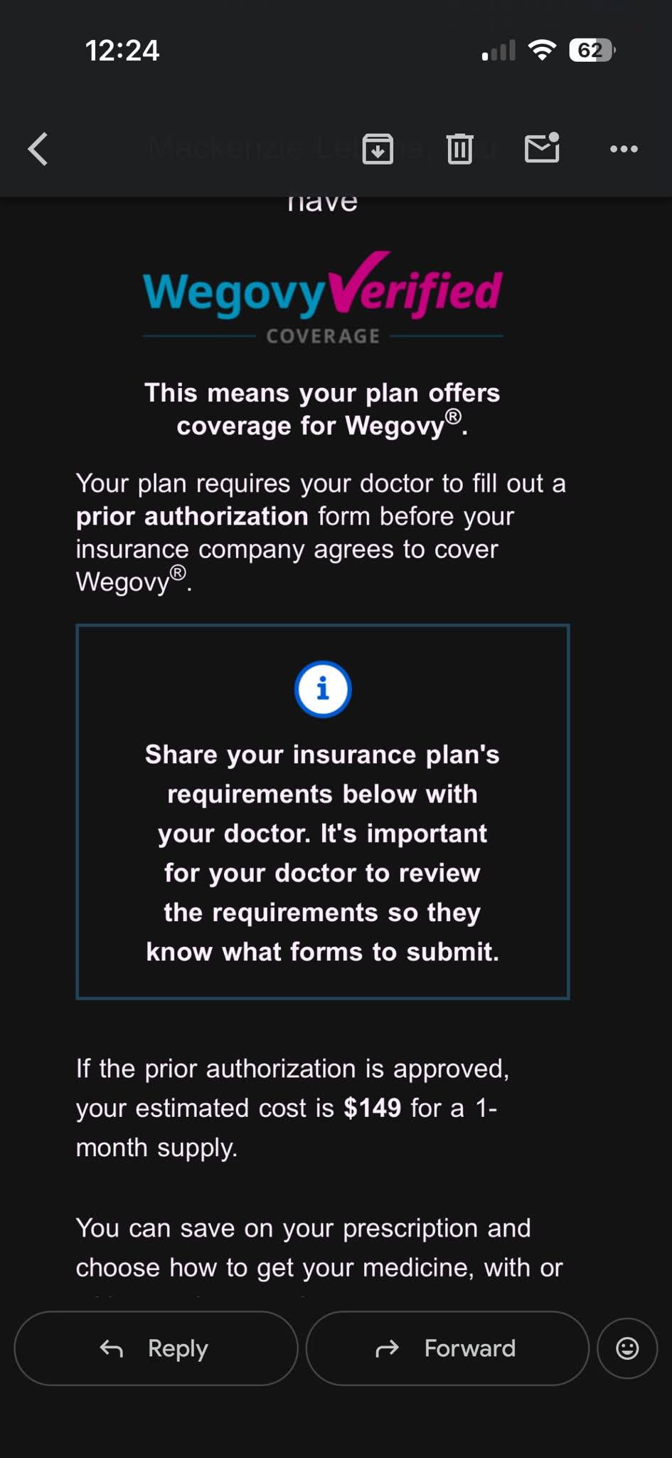 How to get Wegovy covered by insurance with a prior authorization approved and received the medication?