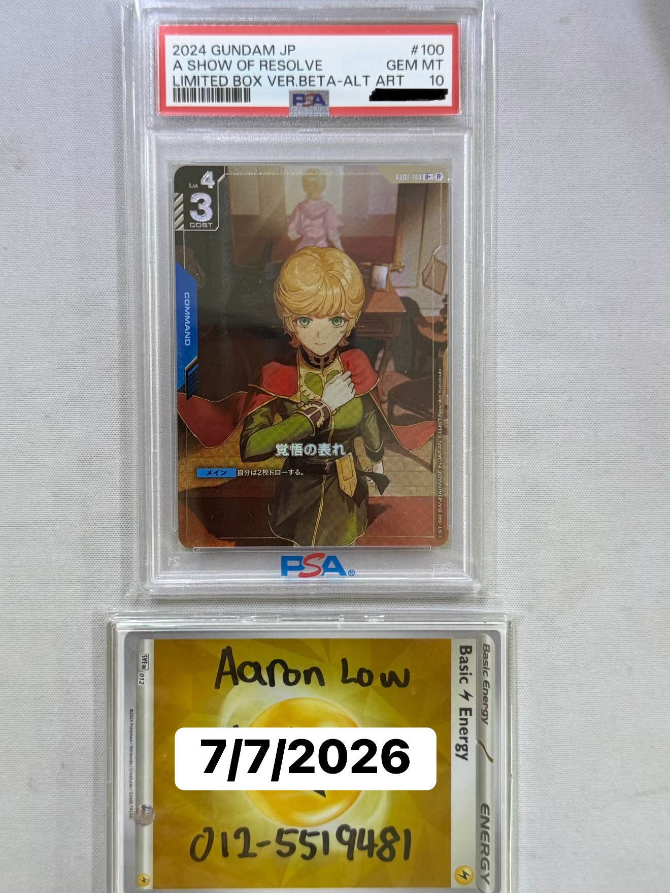 Rare Gundam TCG cards graded by PSA