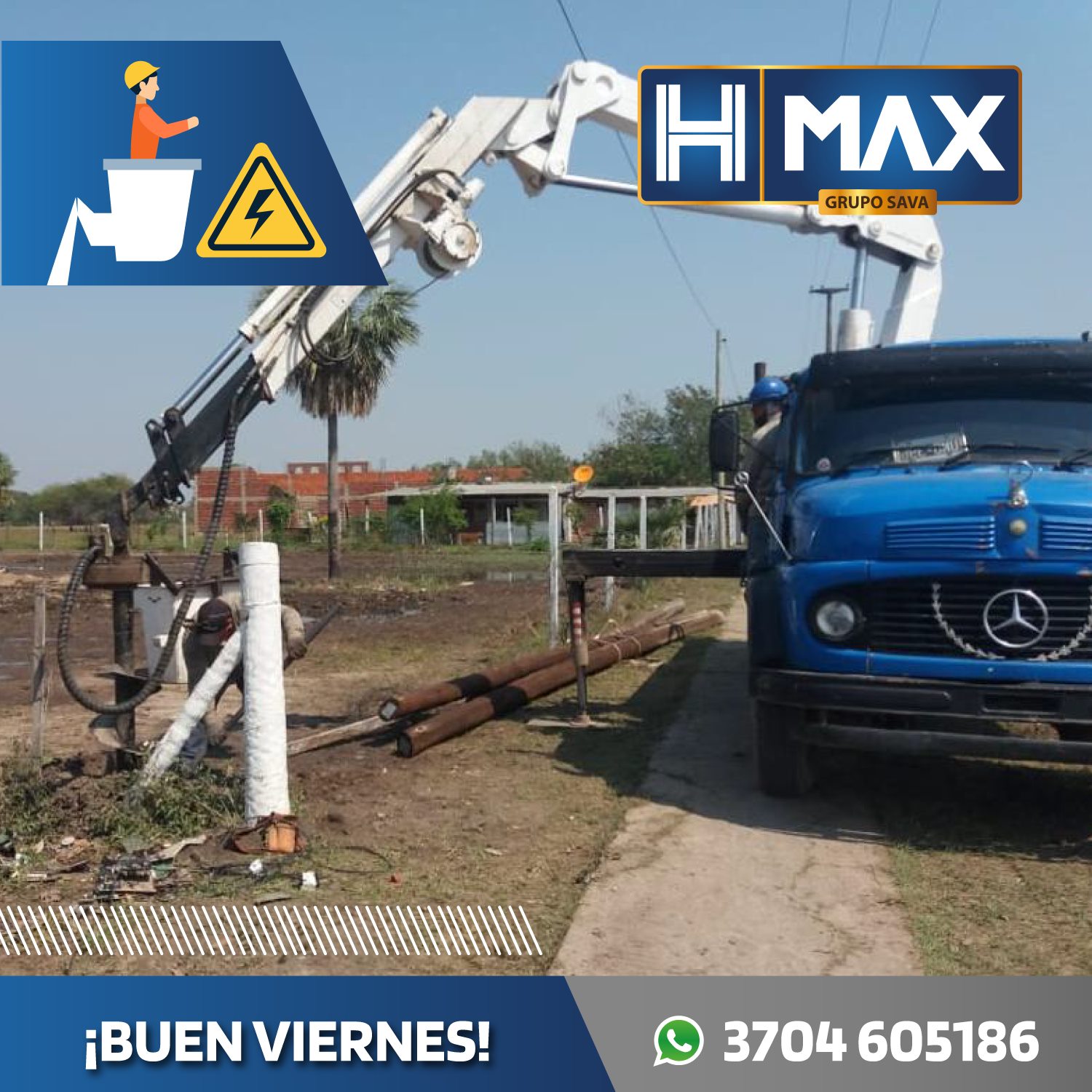 H-Max Formosa - Viernes perforando la base de los postes...