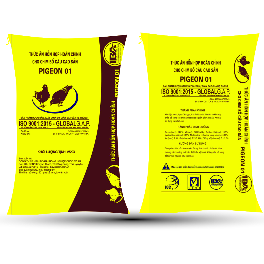 IBA Pigeon: Thức Ăn Cân Bằng Dinh Dưỡng Cho Chim Bồ Câu Cao Sản