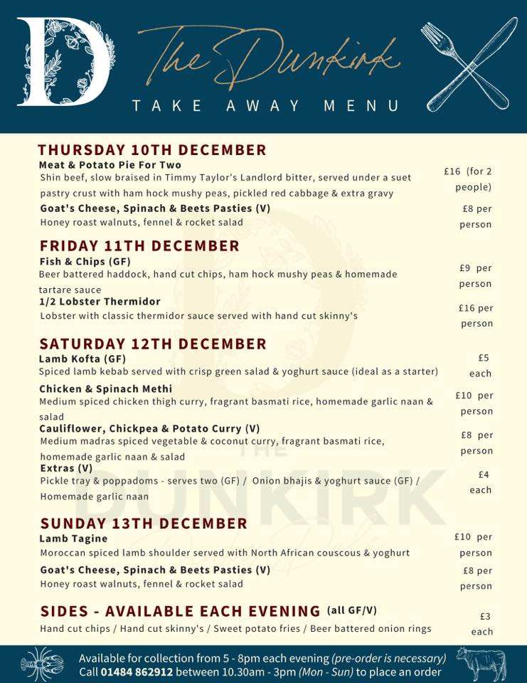The Dunkirk - TAKEAWAY MENU Week 2! 🦞 Update: We have now...