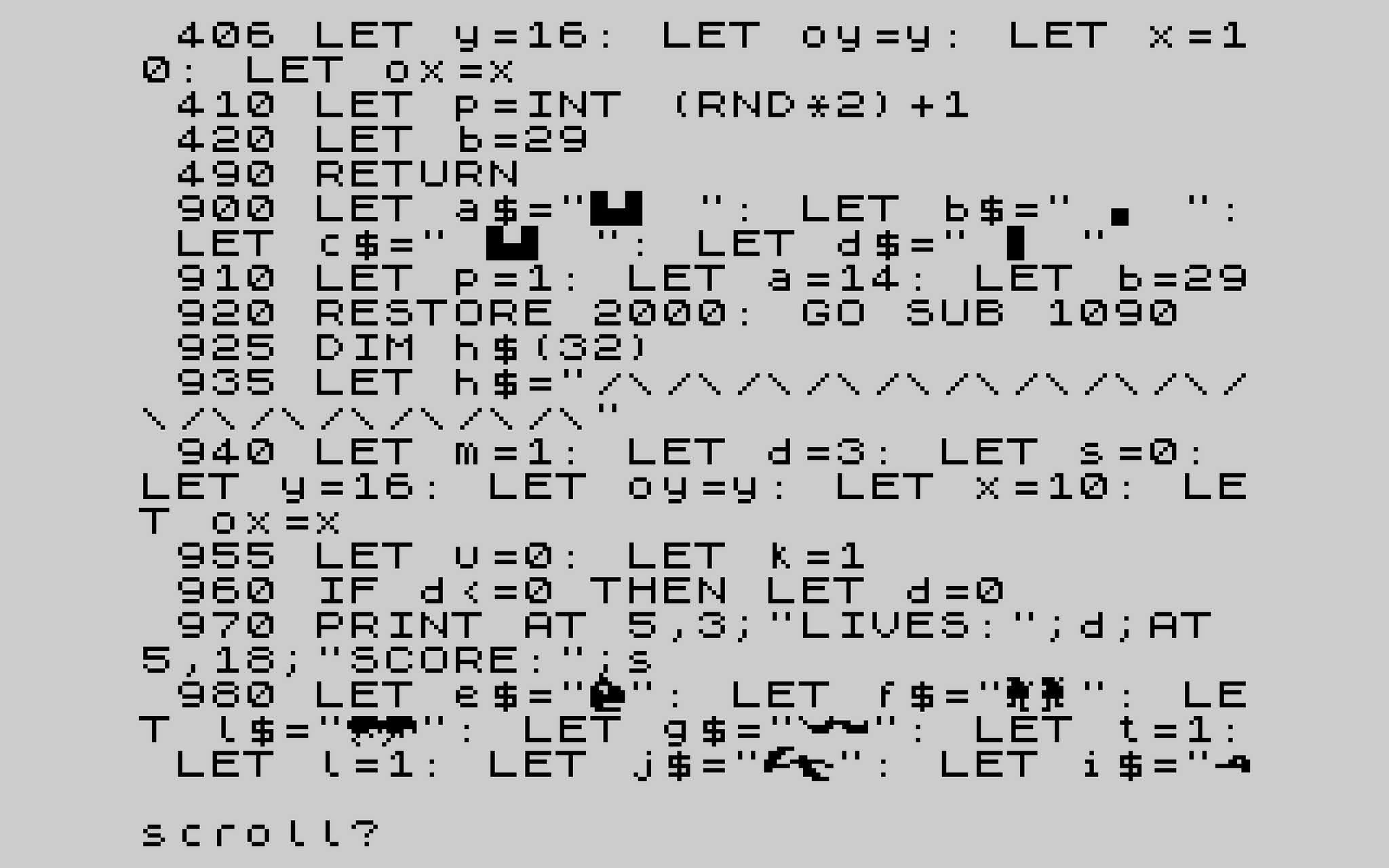 Dino Jump ZX Spectrum code update with improved animations and