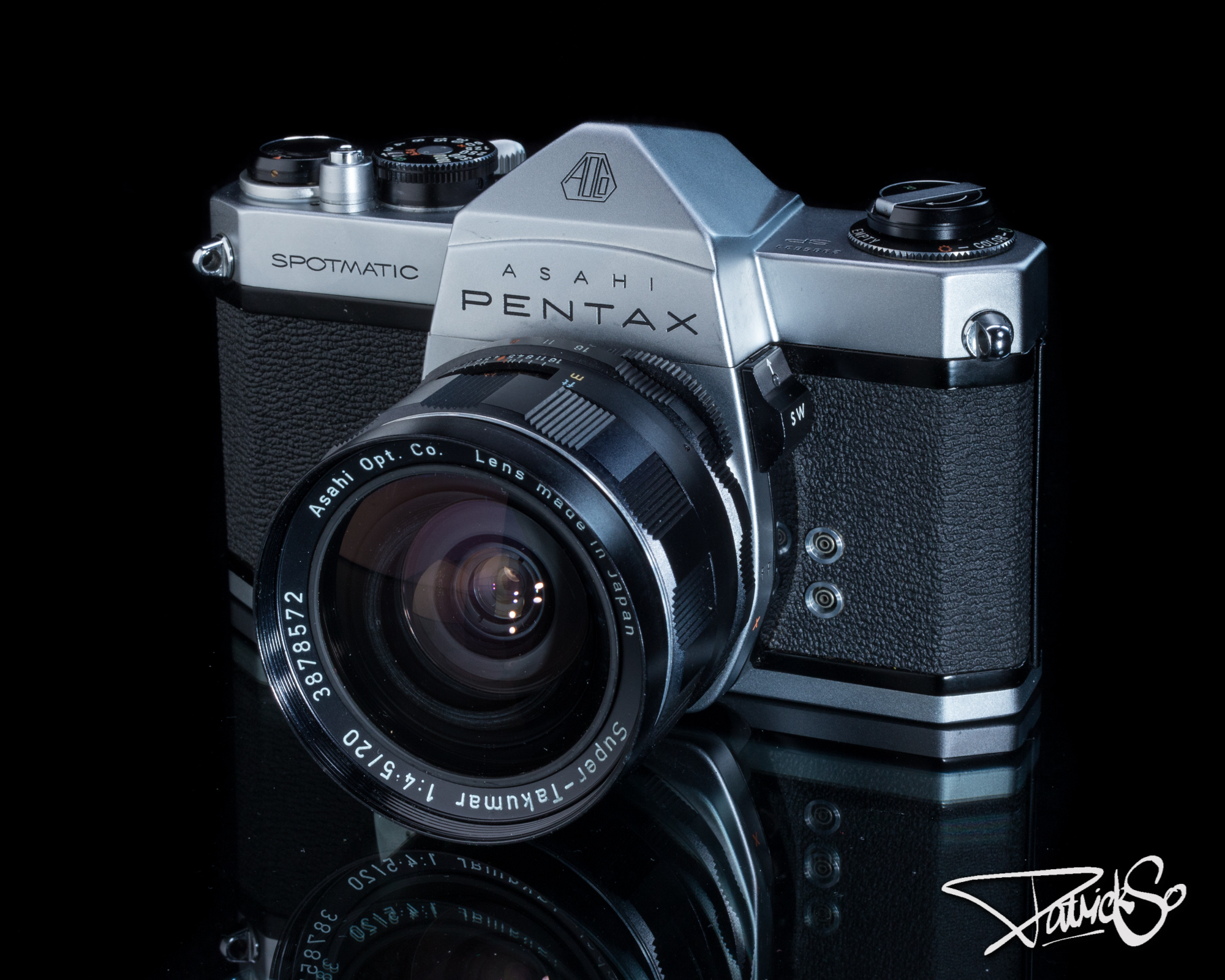 Asahi Pentax SP Spotmatic camera with Super-Takumar wide-angle lens