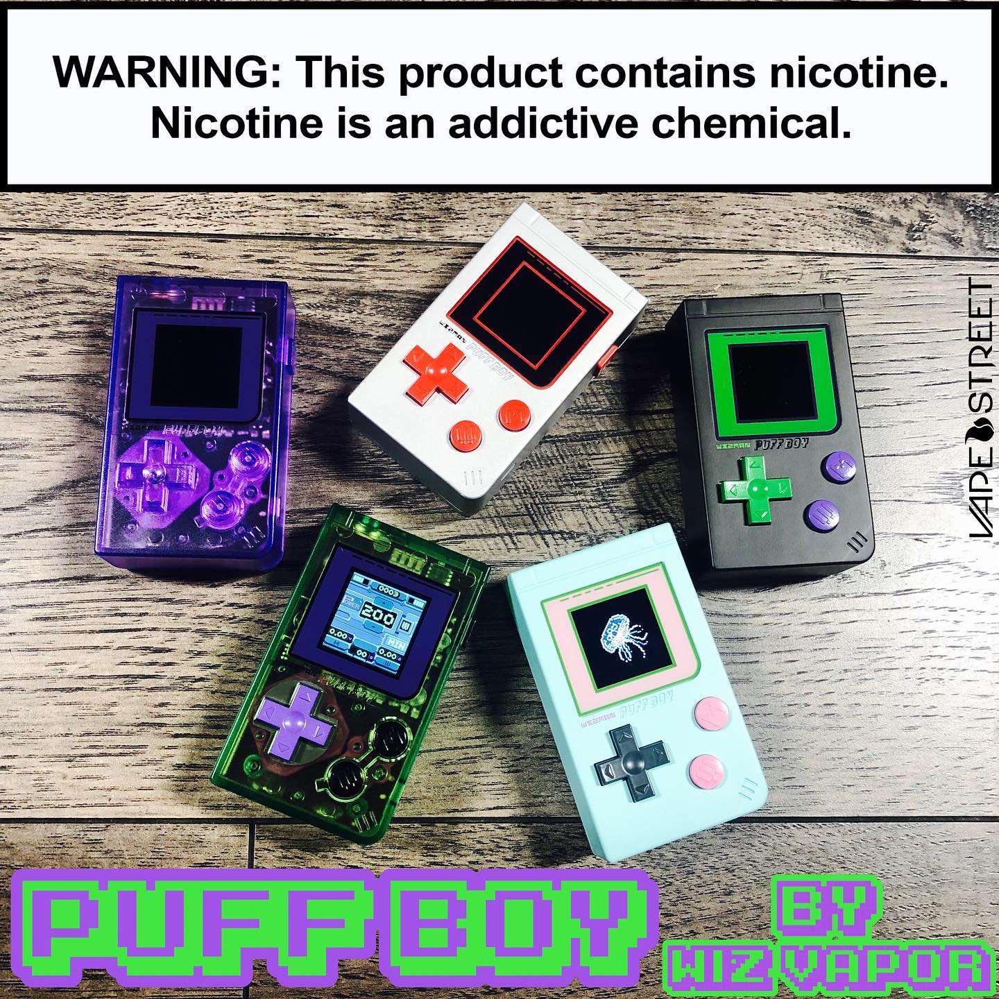 gameboy vape mod RAZ Vape Kit its not a sticker Vapour 5050 Cherry Mint Flavour:Strawberry Peach Mint