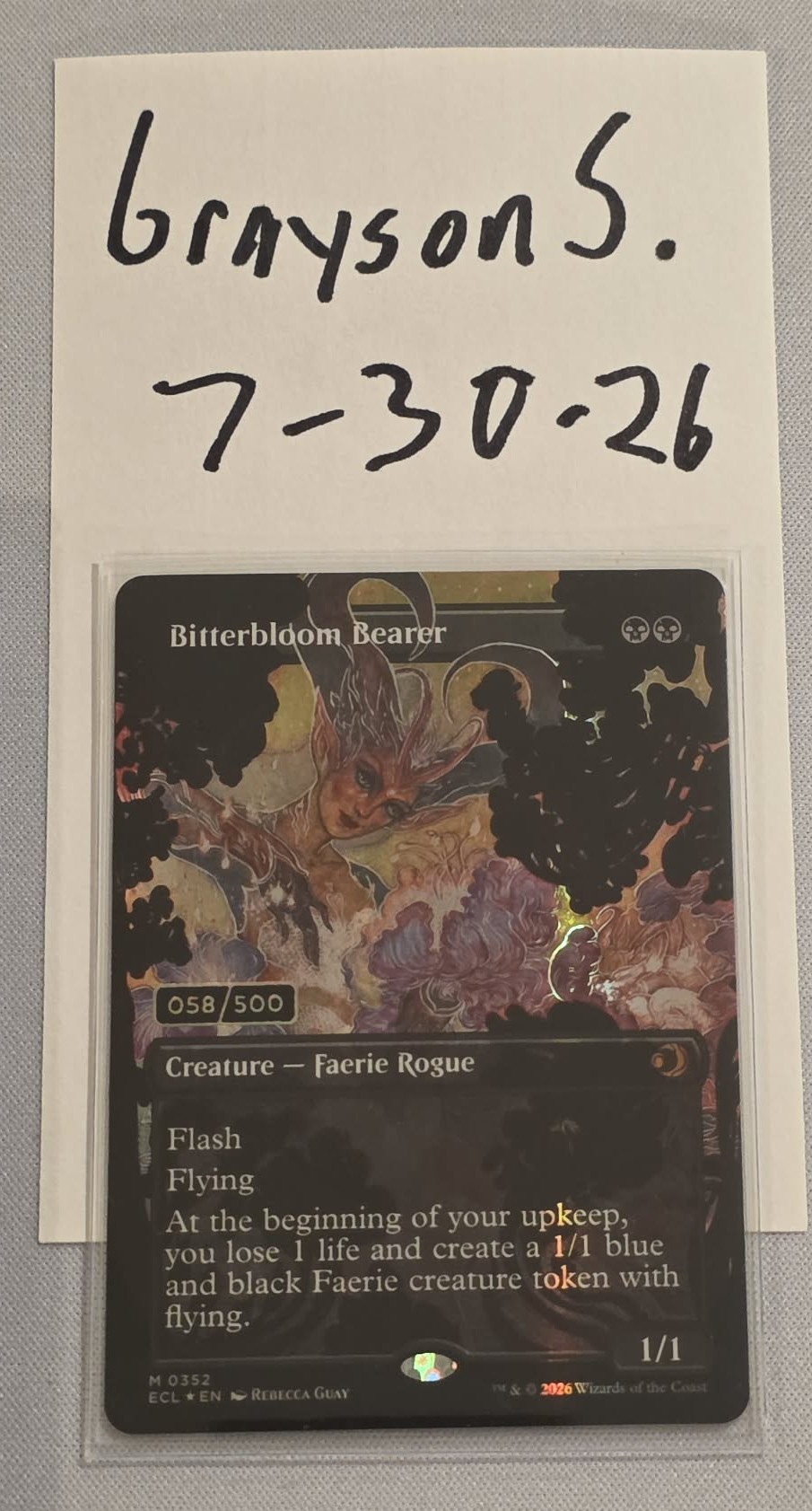 1 of 500: Serialized Headliner Bitterbloom Bearer cards featuring