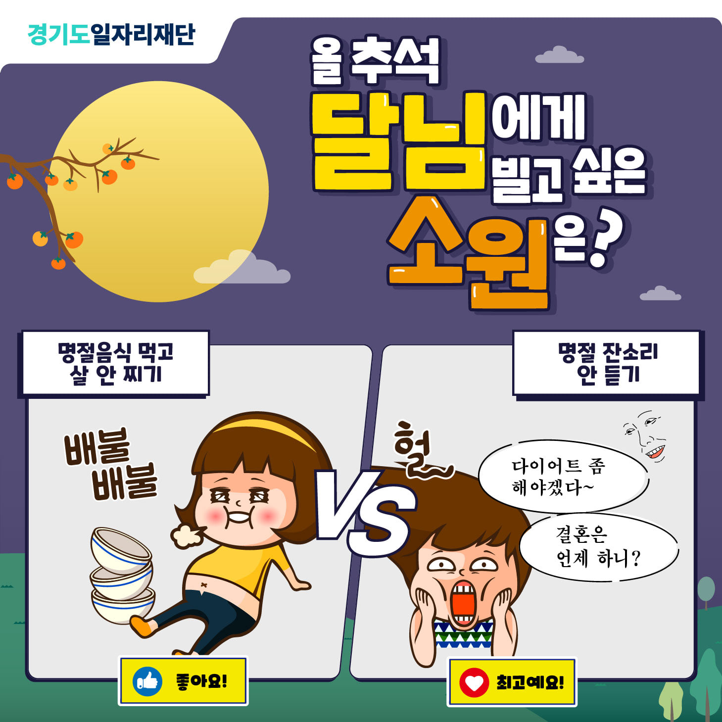 경기도일자리재단 - 올 추석 달님에게 빌고싶은 소원은?🌙 올 추석 달님에게 어떤 소원을 빌고 싶은지 함께 투표해보JOB!😆 👇 ...