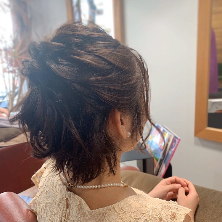 Aile 川越の美容室 ショートボブのハーフアップ ハーフアップ ショートヘアセット ボブセット Aile 川越美容室 スタイリスト募集 アシスタント募集 Facebook