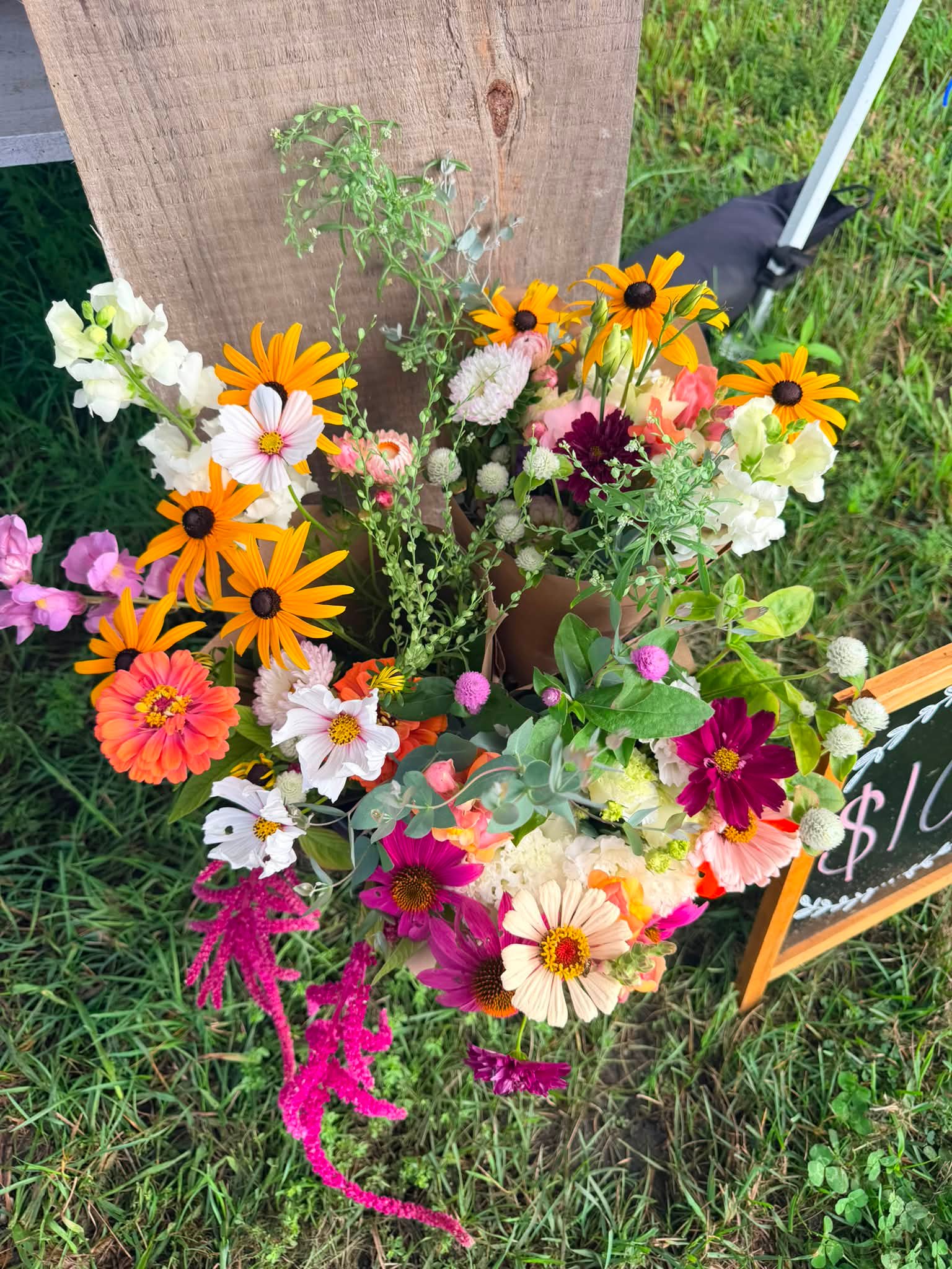 Flower stand restocked in Castorland on Route 410, Merz Rd