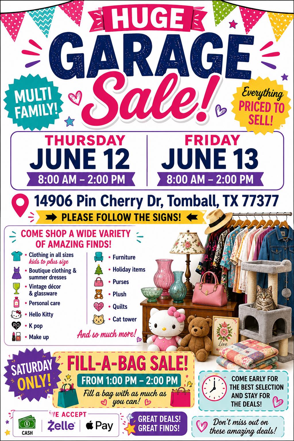 Sorella neighborhood garage sale in Tomball, TX