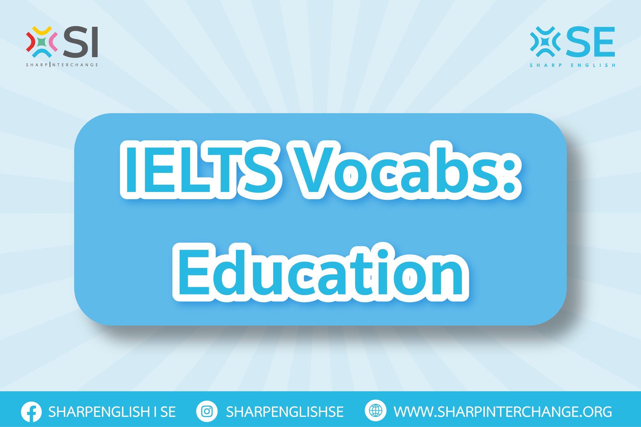 🌟IELTS Vocabs: Education ... - Sharp English l SE