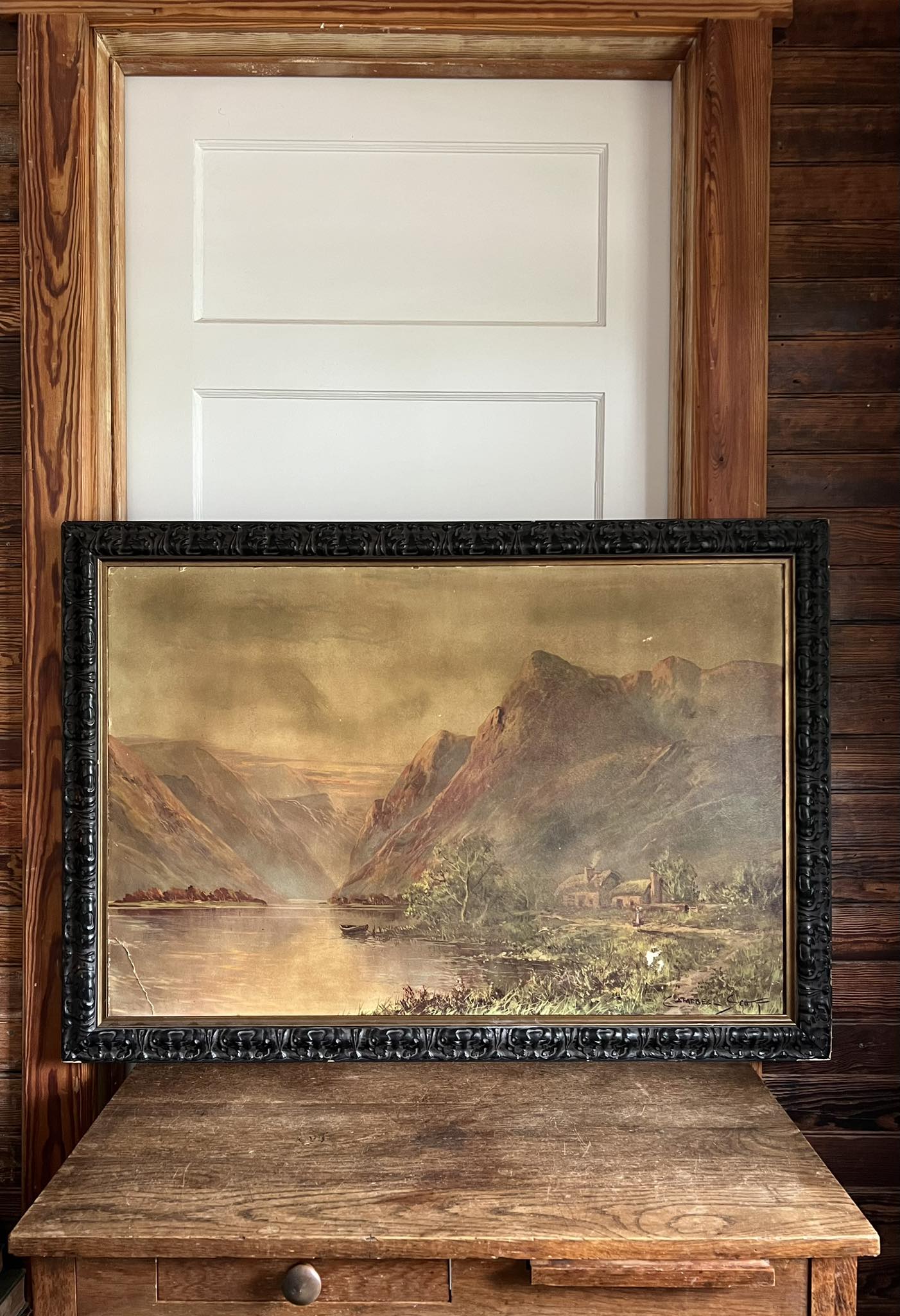 Tuscan Trio” Vintage set of wood panel paintings by Janet Weed