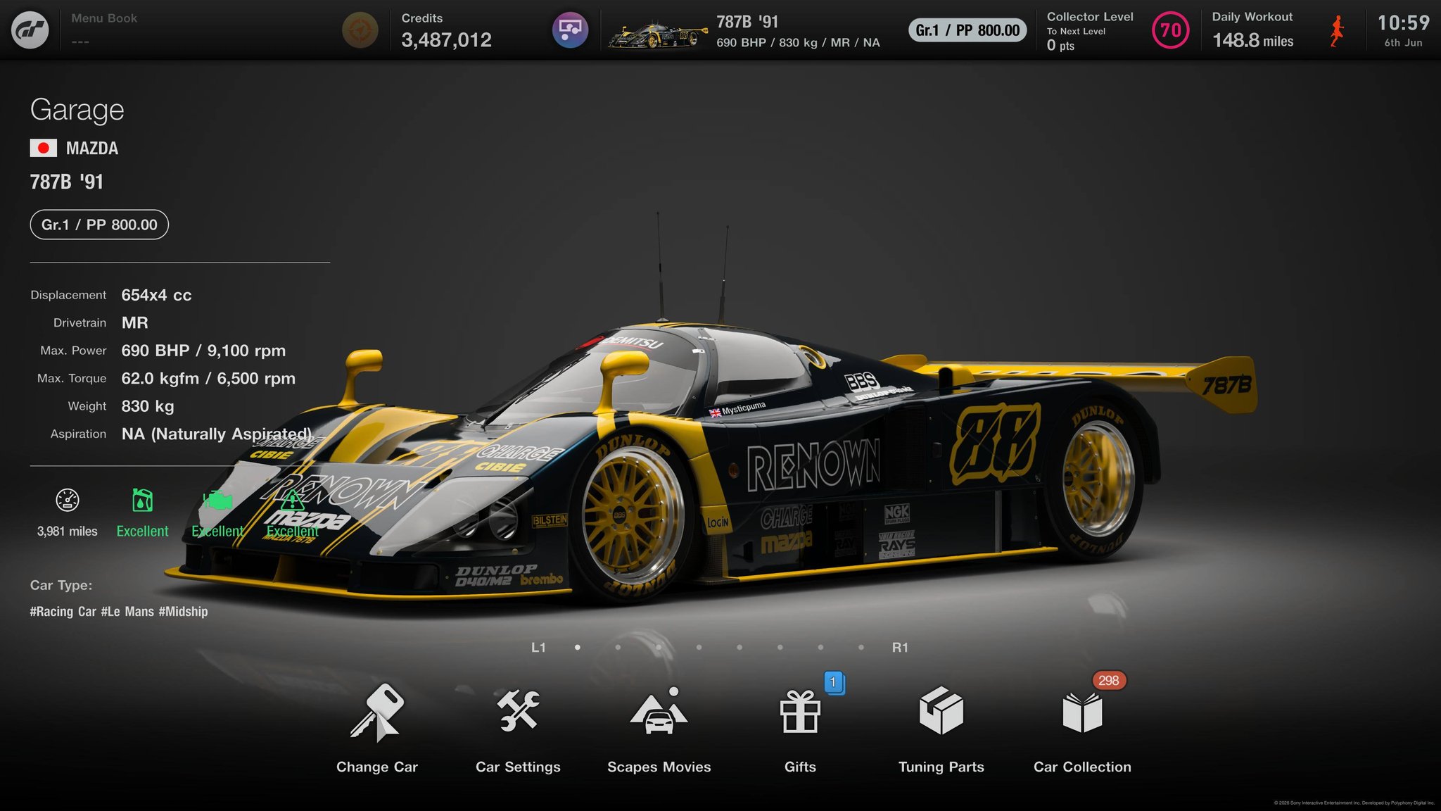 Mazda 787B consistent laps in Gran Turismo 7