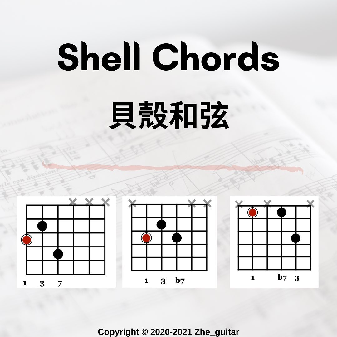 哲吉他 - #哲吉他樂理 🎸哈囉~! 今天想跟大家分享『貝殼和弦』 🐚 (Shell Chords)... | Facebook