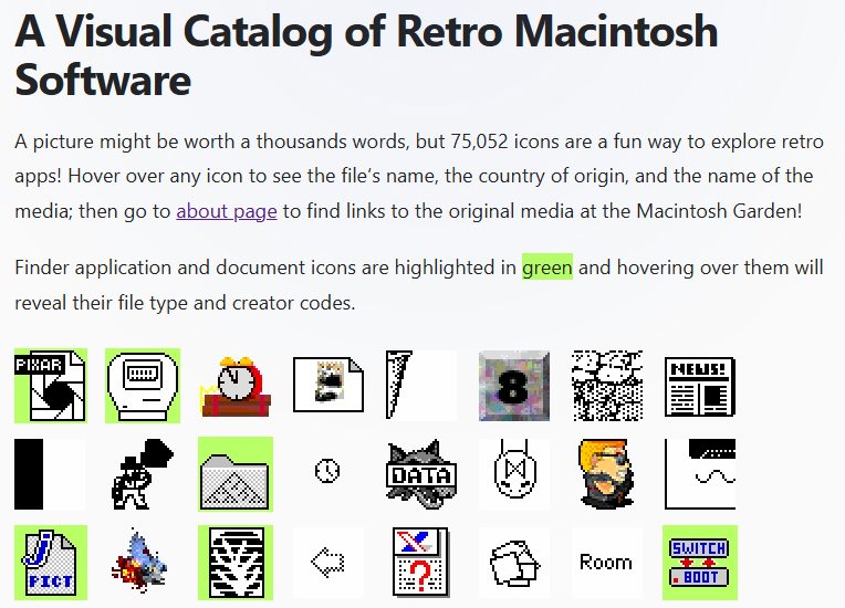 Explore 75,000 vintage Mac software icons