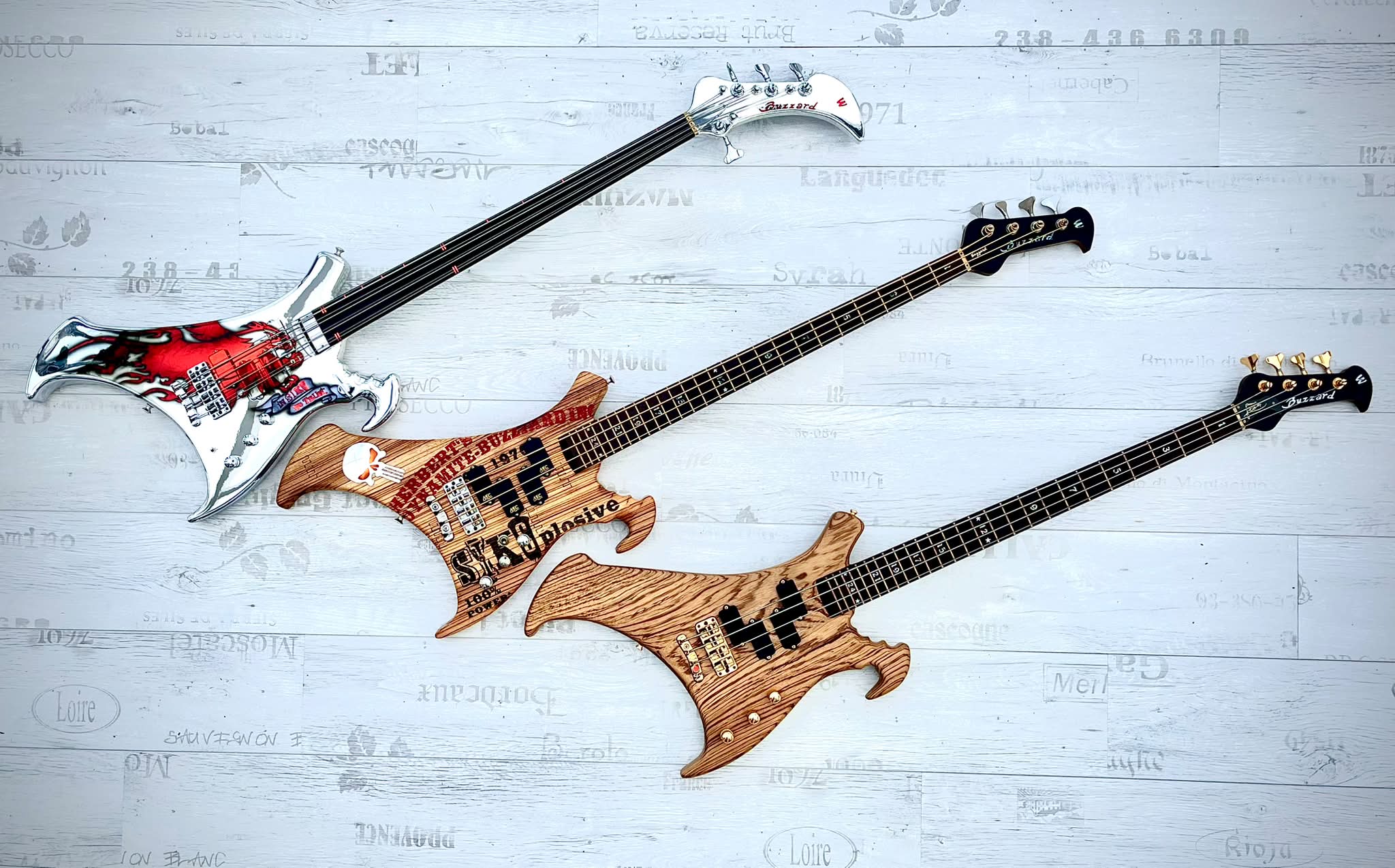 Customized Buzzard bass guitar with improved design