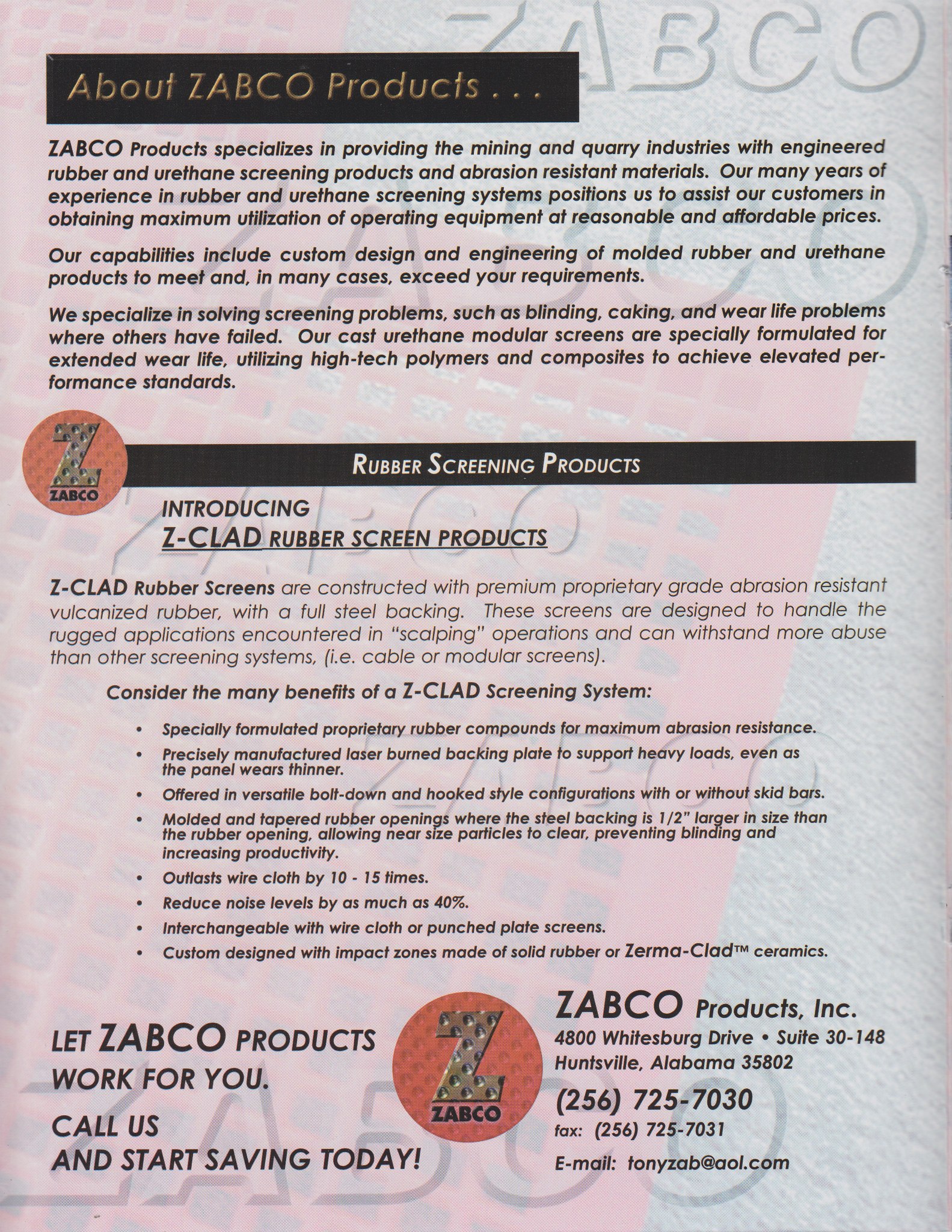 Zabco Products, Inc.