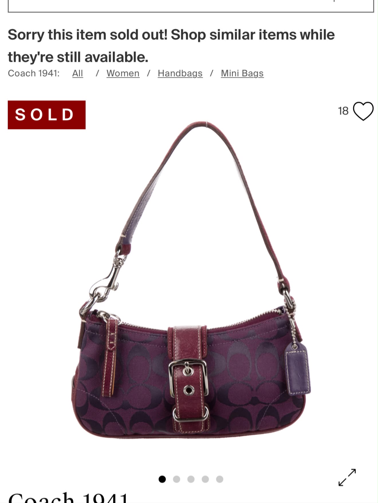 Coach Limited Edition Shibuya Spring 2003 Floral Demi Bag 6754