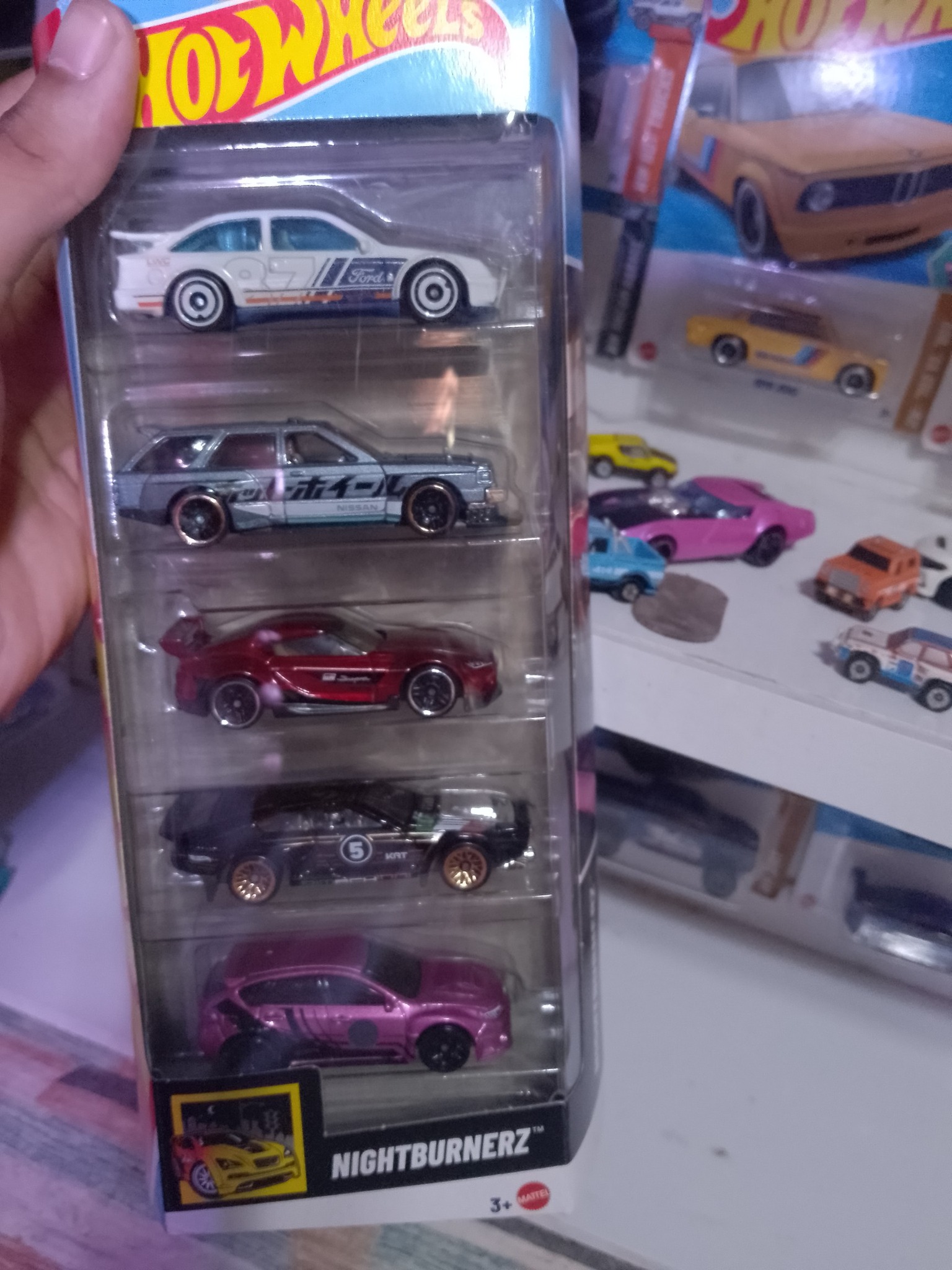 Pack De 5 Voitures Hot Wheels Nightburnerz 2025 - Toyota Supra, Nissan, Etc. - Échelle 1:64 - Diecast