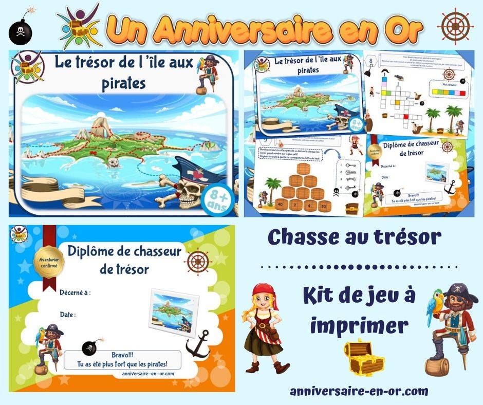 Un Anniversaire En Or Jeux Anniversaire Rusez D Ingeniosite Et Confrontez Vous Aux Pirates Pour Trouver Le Tresor Cache Sur Leur Ile Jeu A Imprimer Pour Jouer A La Maison Anniversaire En Or Com Anniversaire