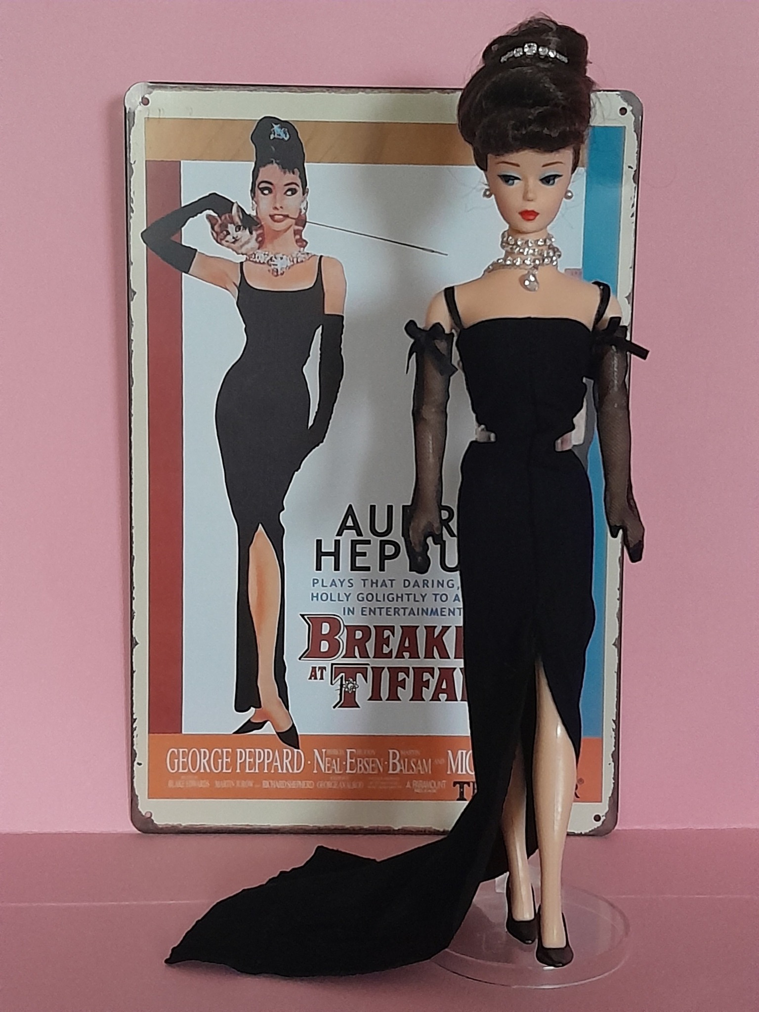 Audrey Hepburn Barbie dolls in Roman Holiday and Sabrina outfits